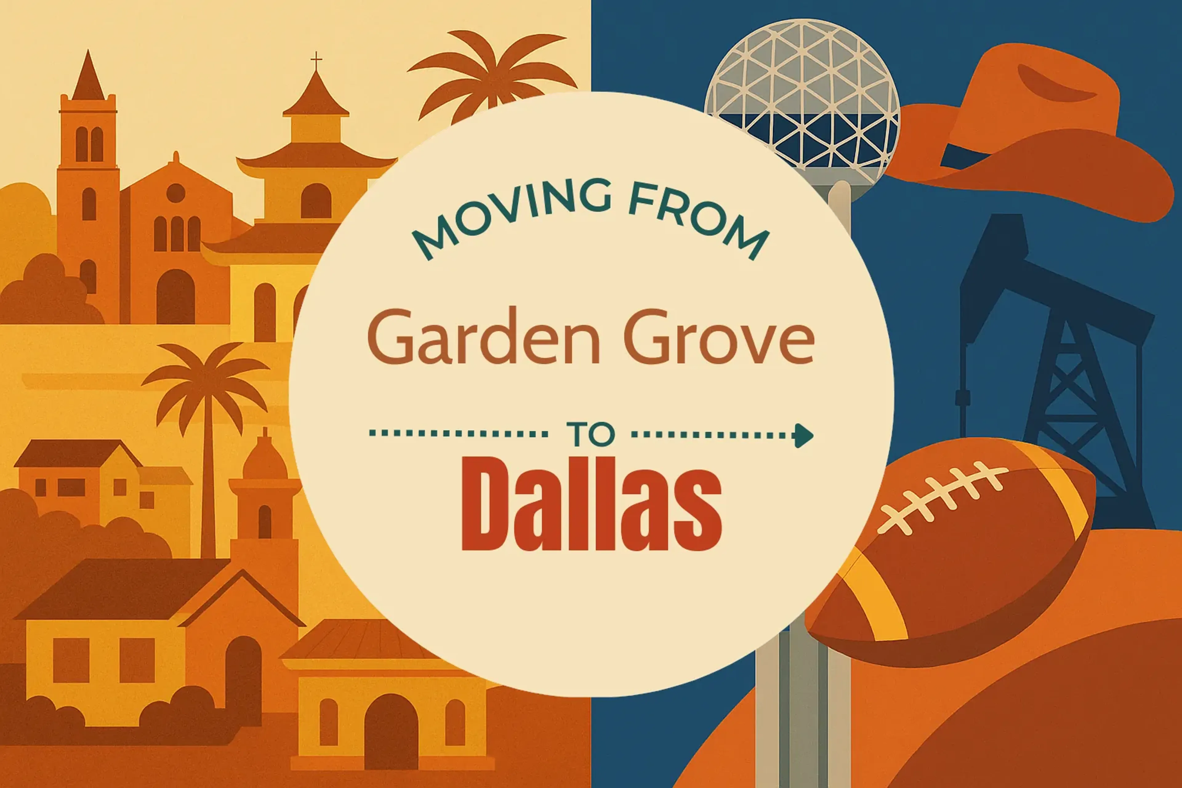 Side-by-side comparison of Garden Grove to Dallas moving companies