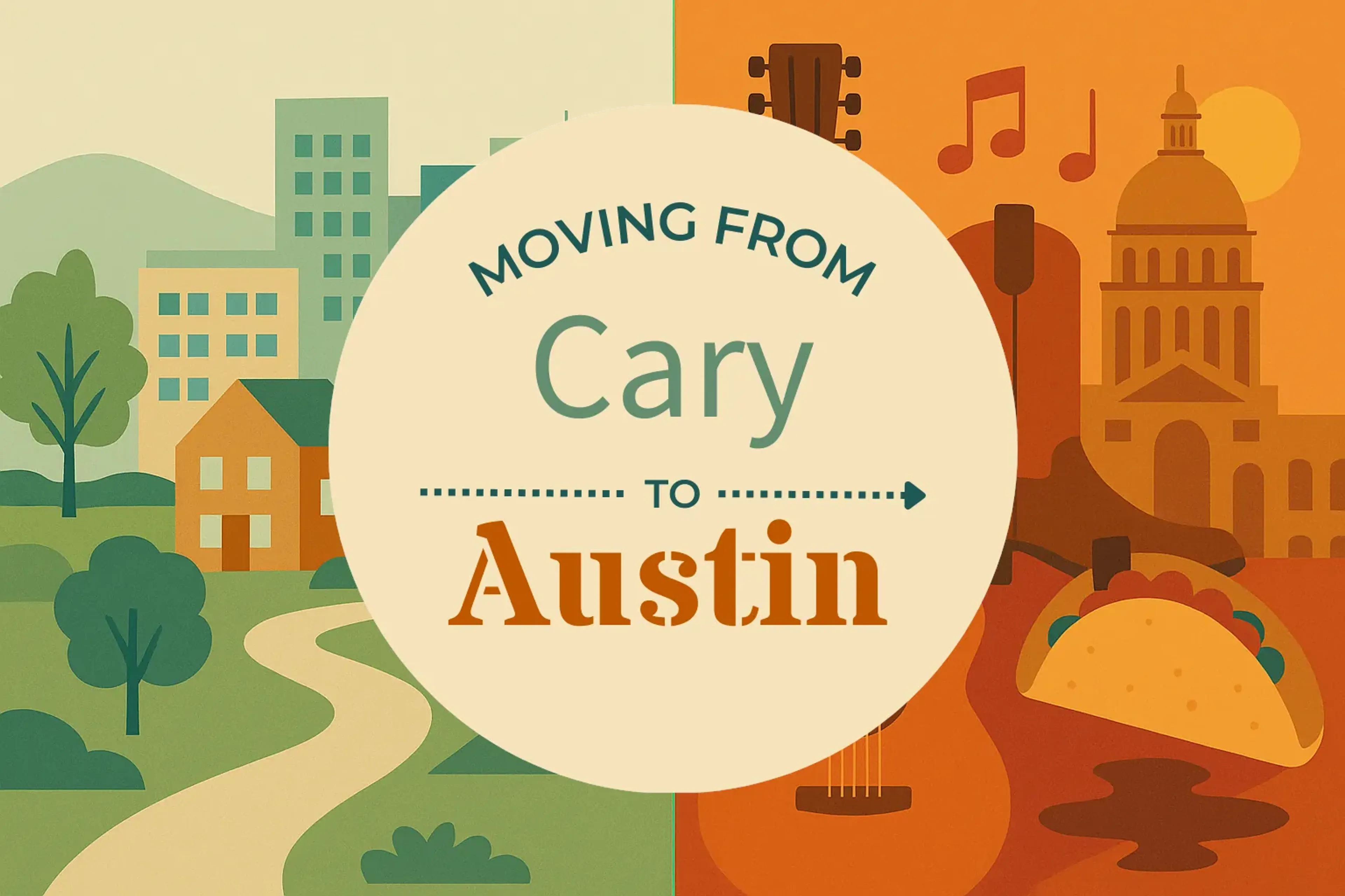 Side-by-side comparison of Cary to Austin moving companies