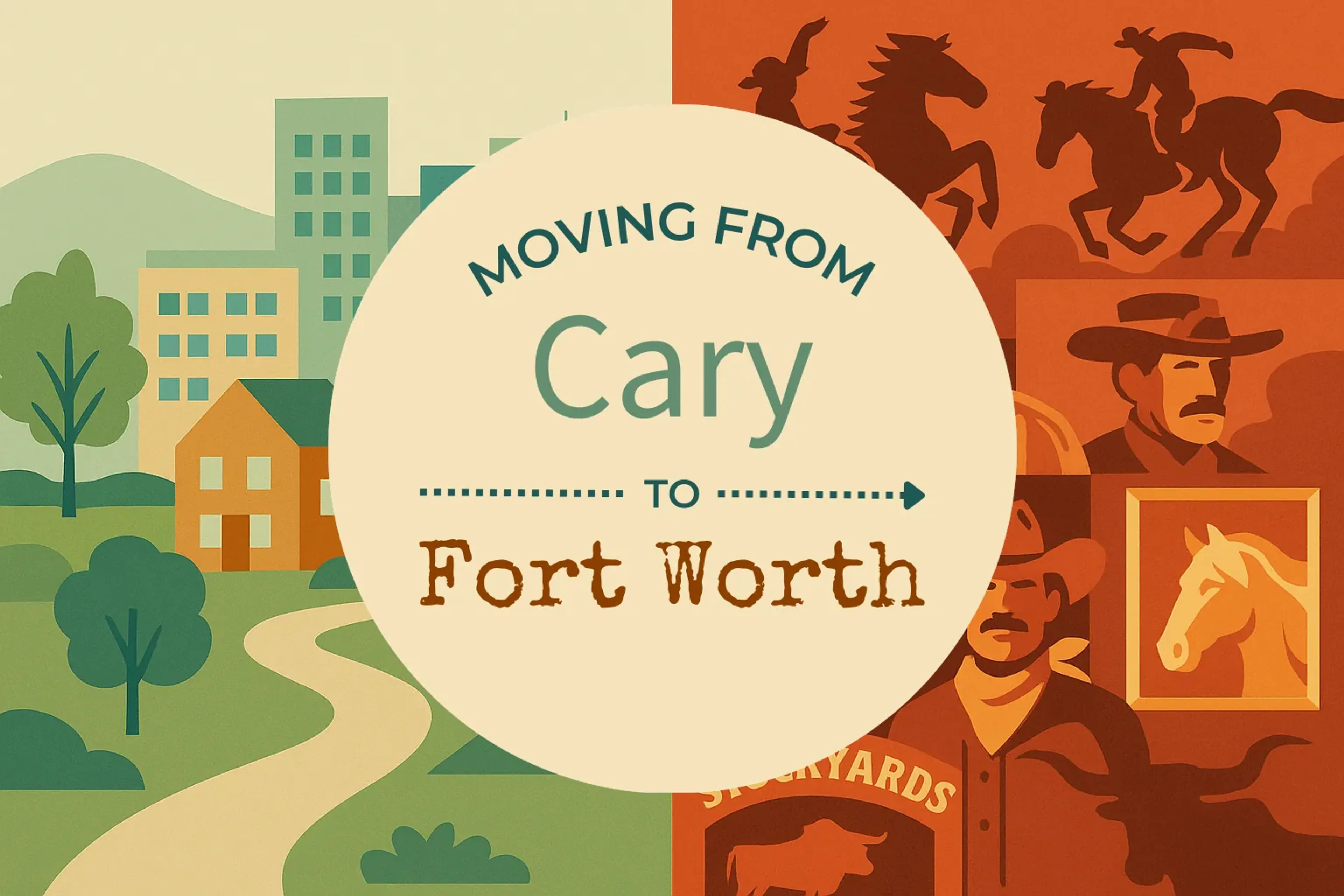 Side-by-side comparison of Cary to Fort Worth moving companies
