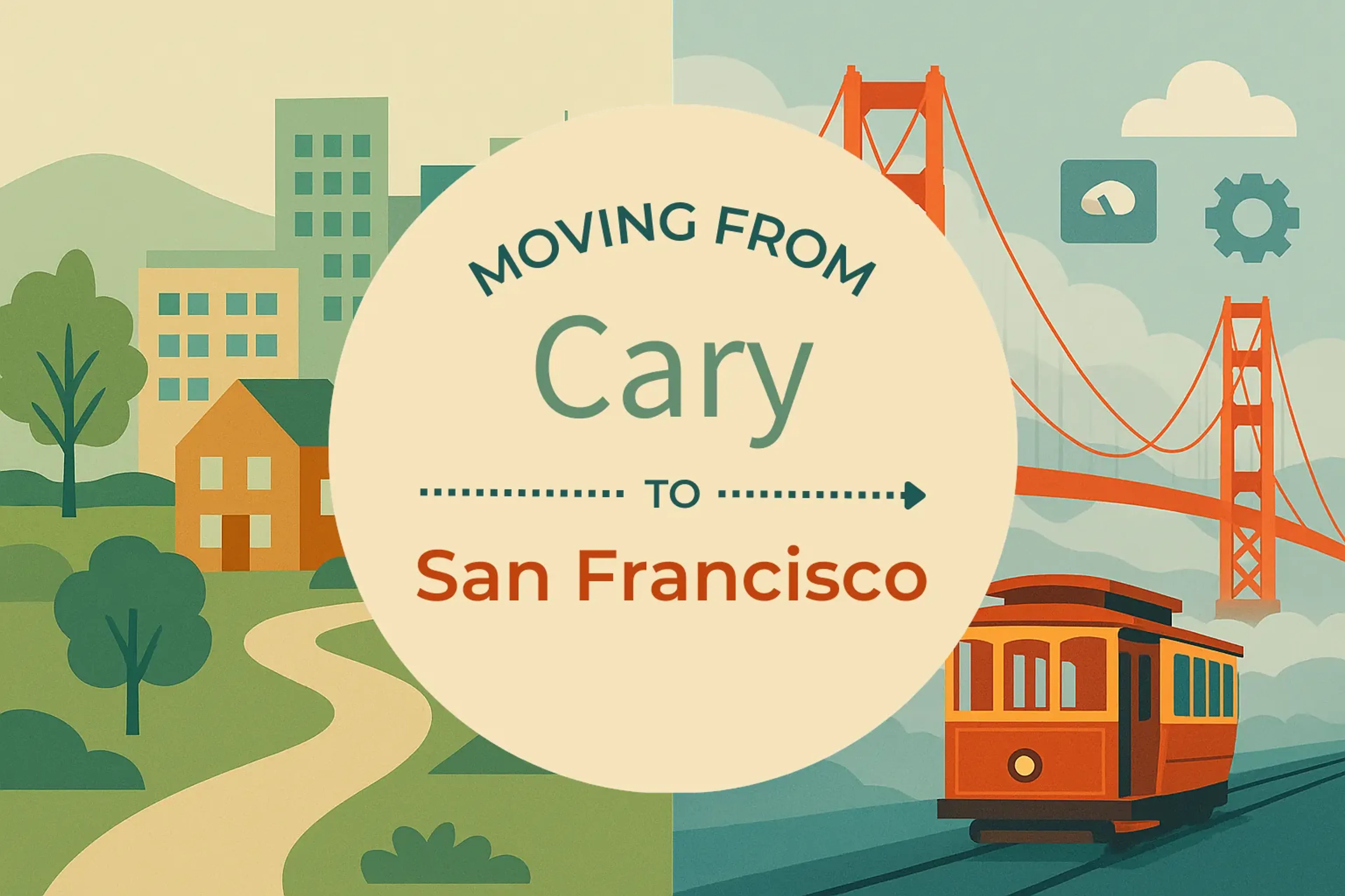Side-by-side comparison of Cary to San Francisco moving companies