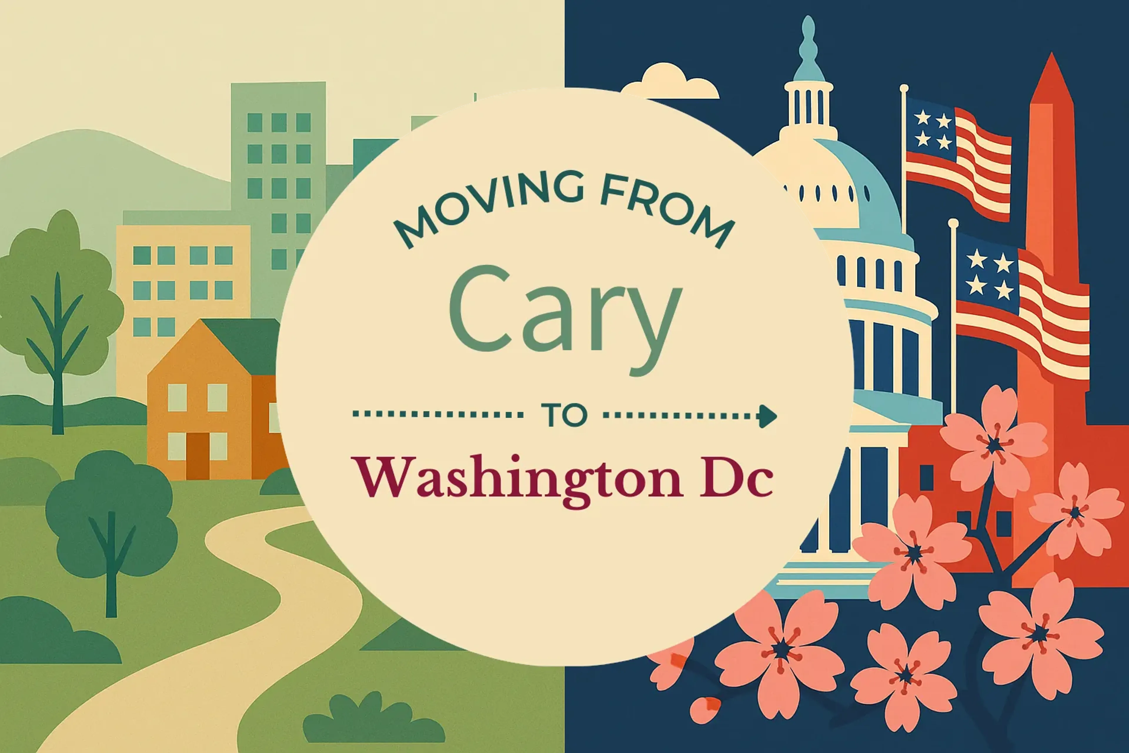 Side-by-side comparison of Cary to Washington DC moving companies