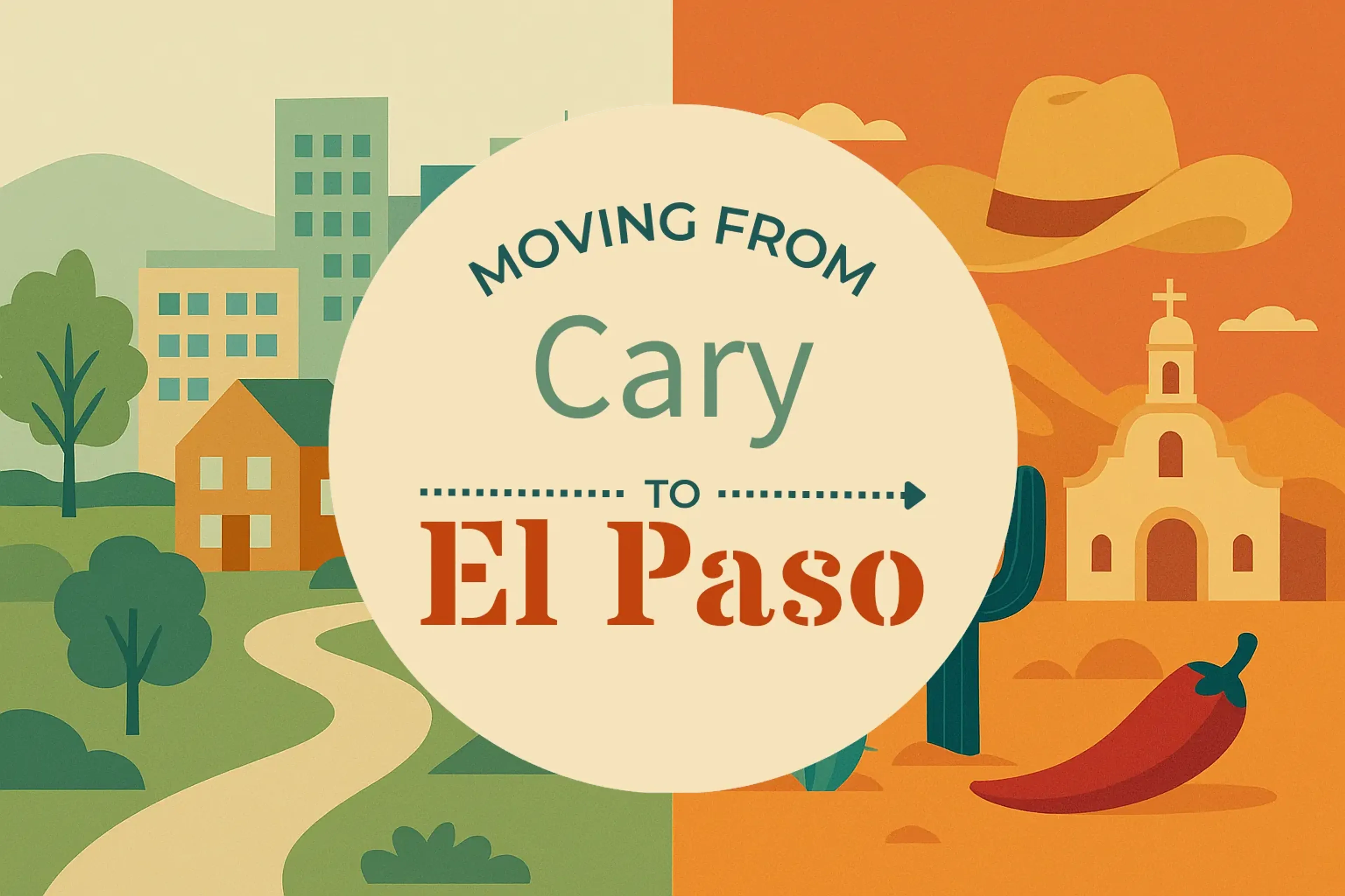 Side-by-side comparison of Cary to El Paso moving companies