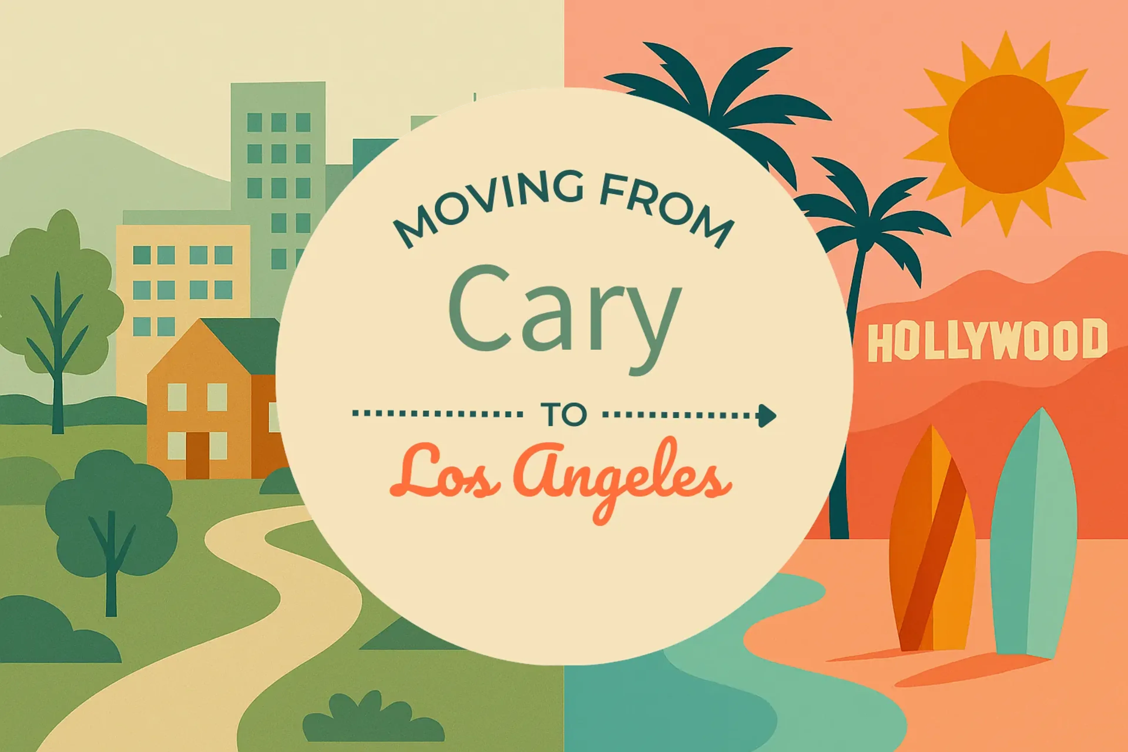 Side-by-side comparison of Cary to Los Angeles moving companies