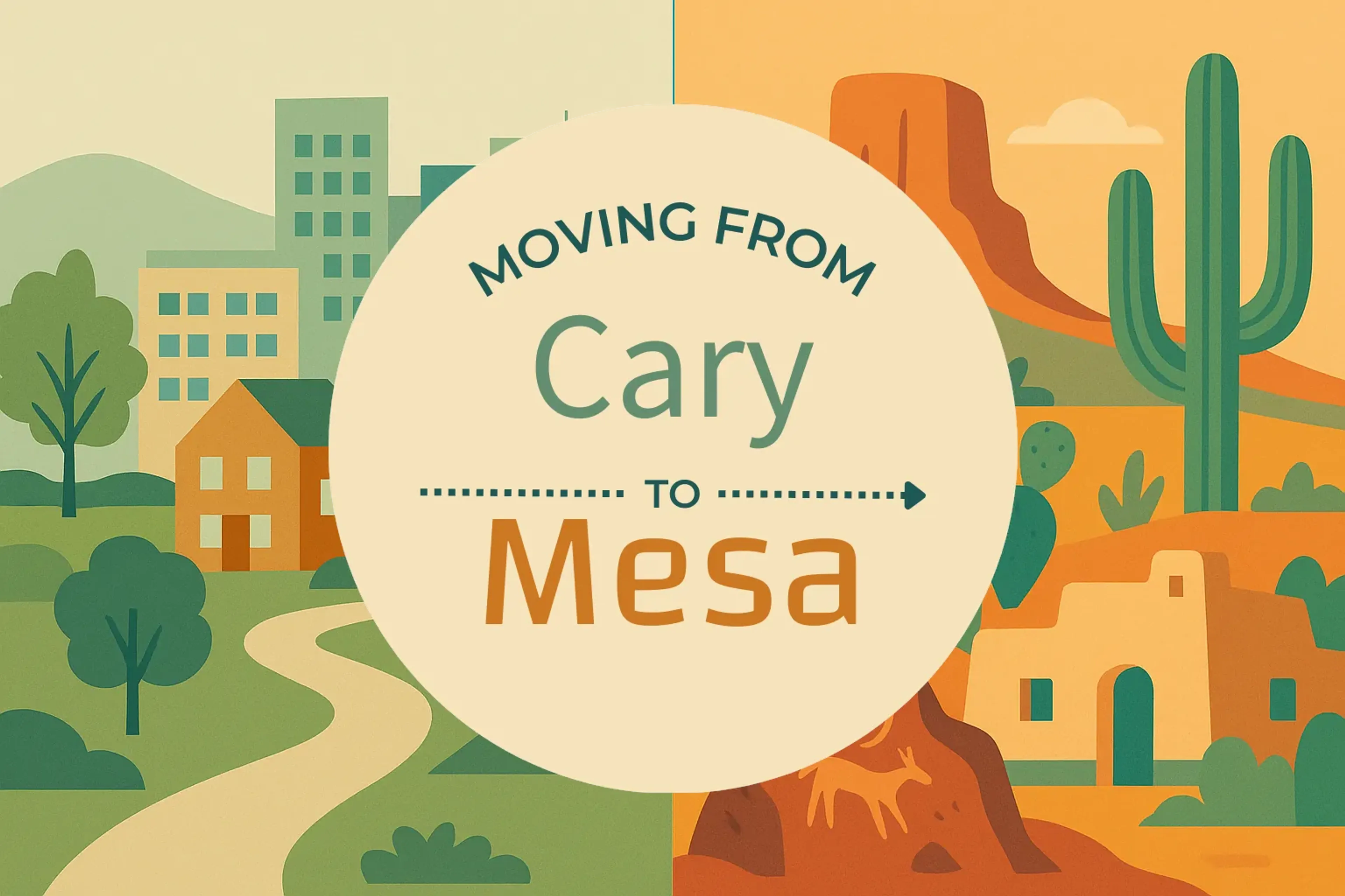 Side-by-side comparison of Cary to Mesa moving companies