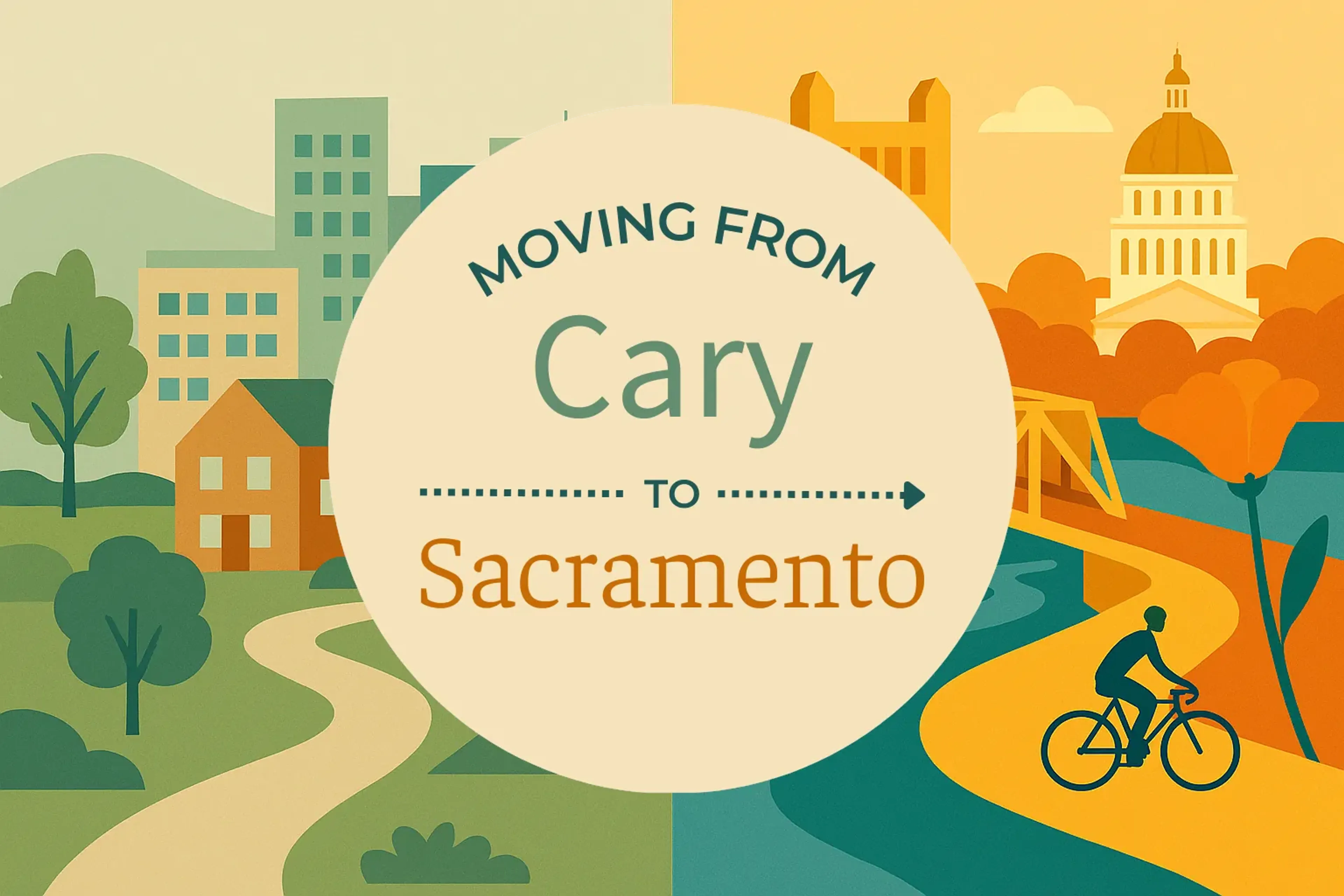 Side-by-side comparison of Cary to Sacramento moving companies