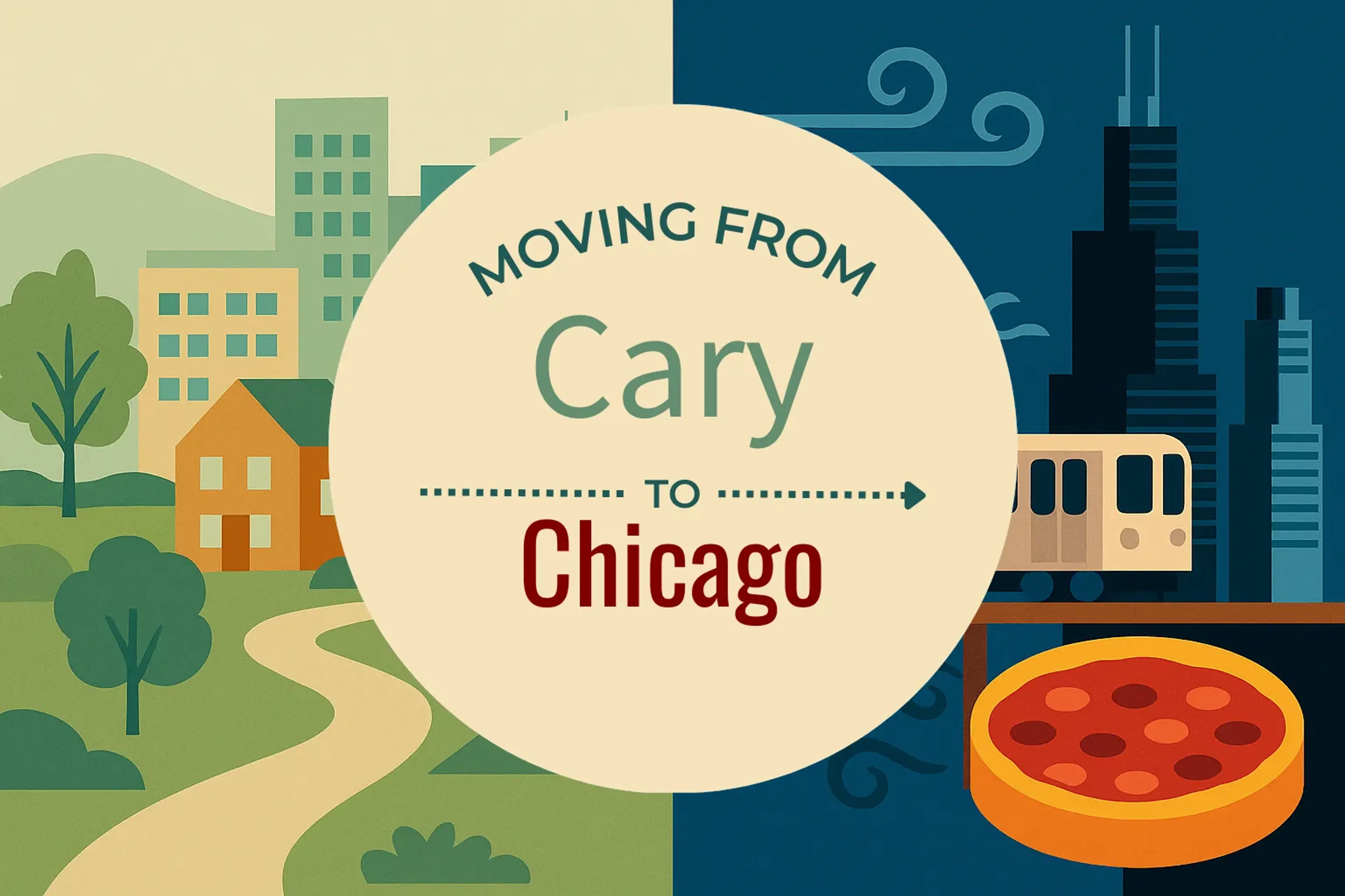 Side-by-side comparison of Cary to Chicago moving companies