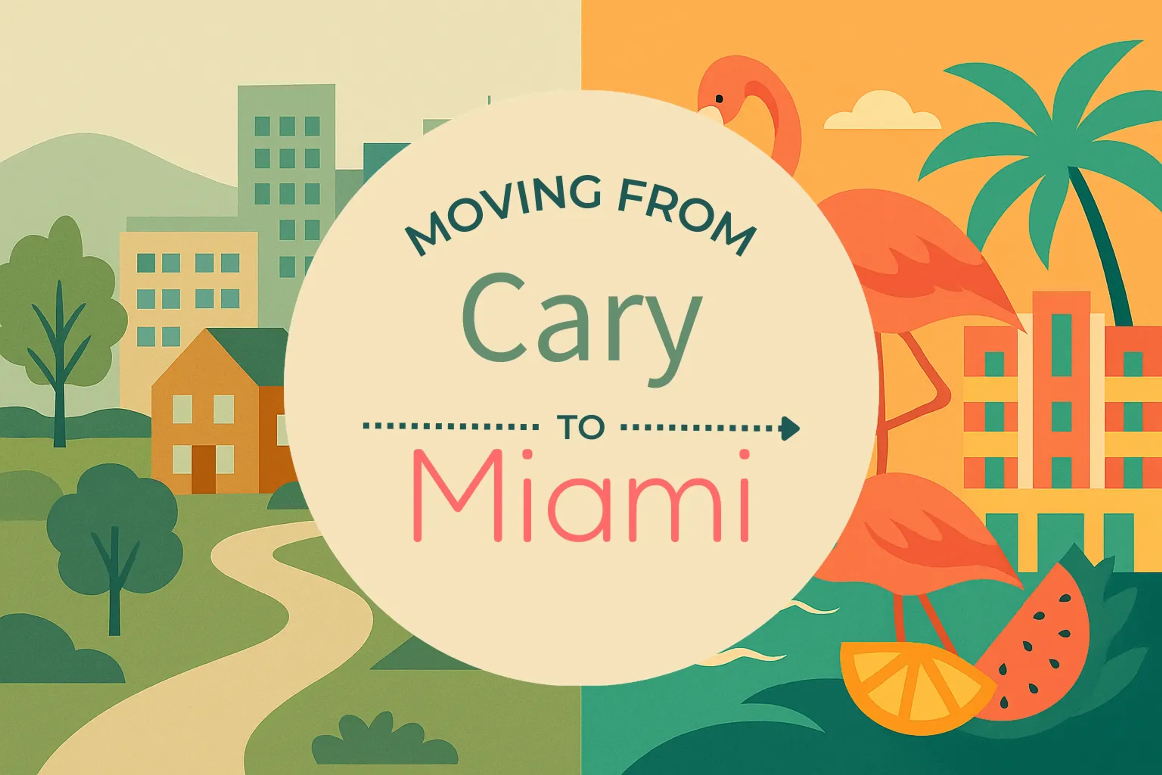 Side-by-side comparison of Cary to Miami moving companies