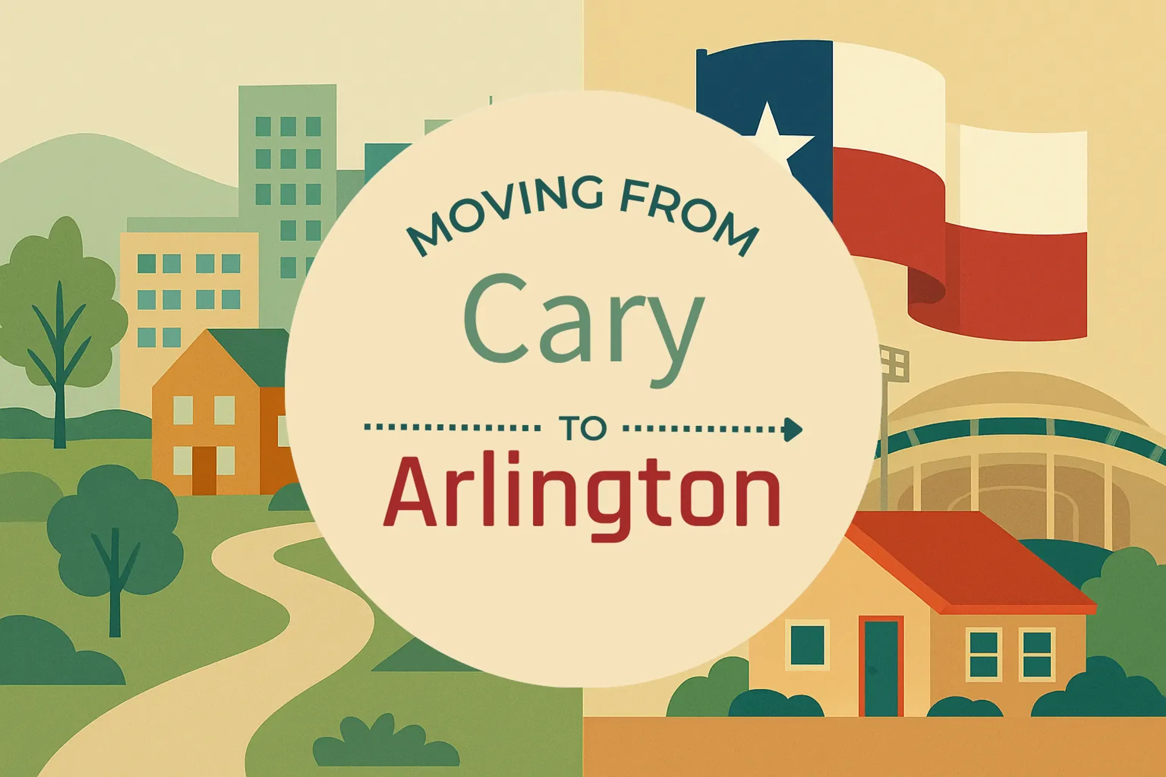 Side-by-side comparison of Cary to Arlington moving companies