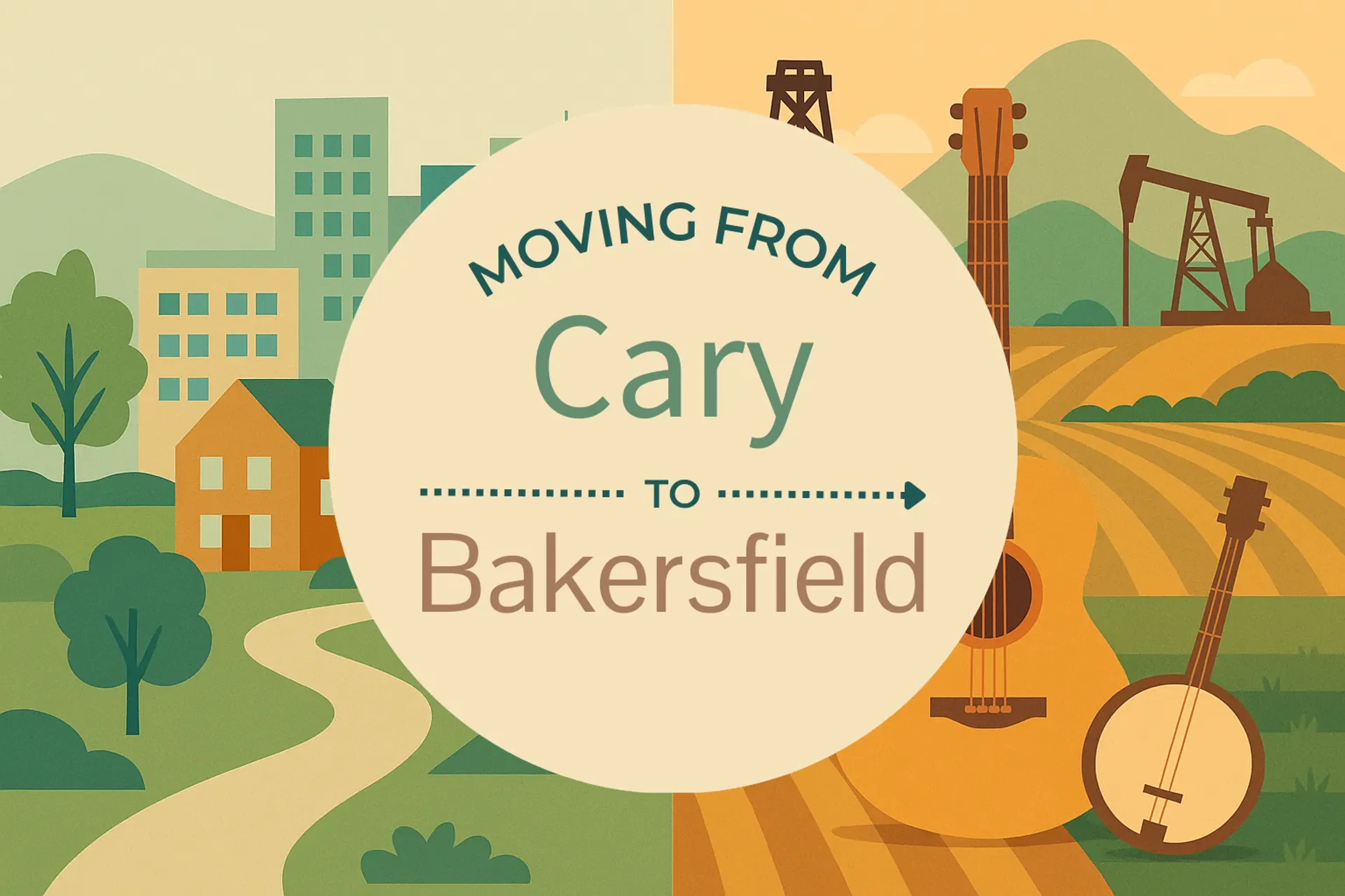 Side-by-side comparison of Cary to Bakersfield moving companies