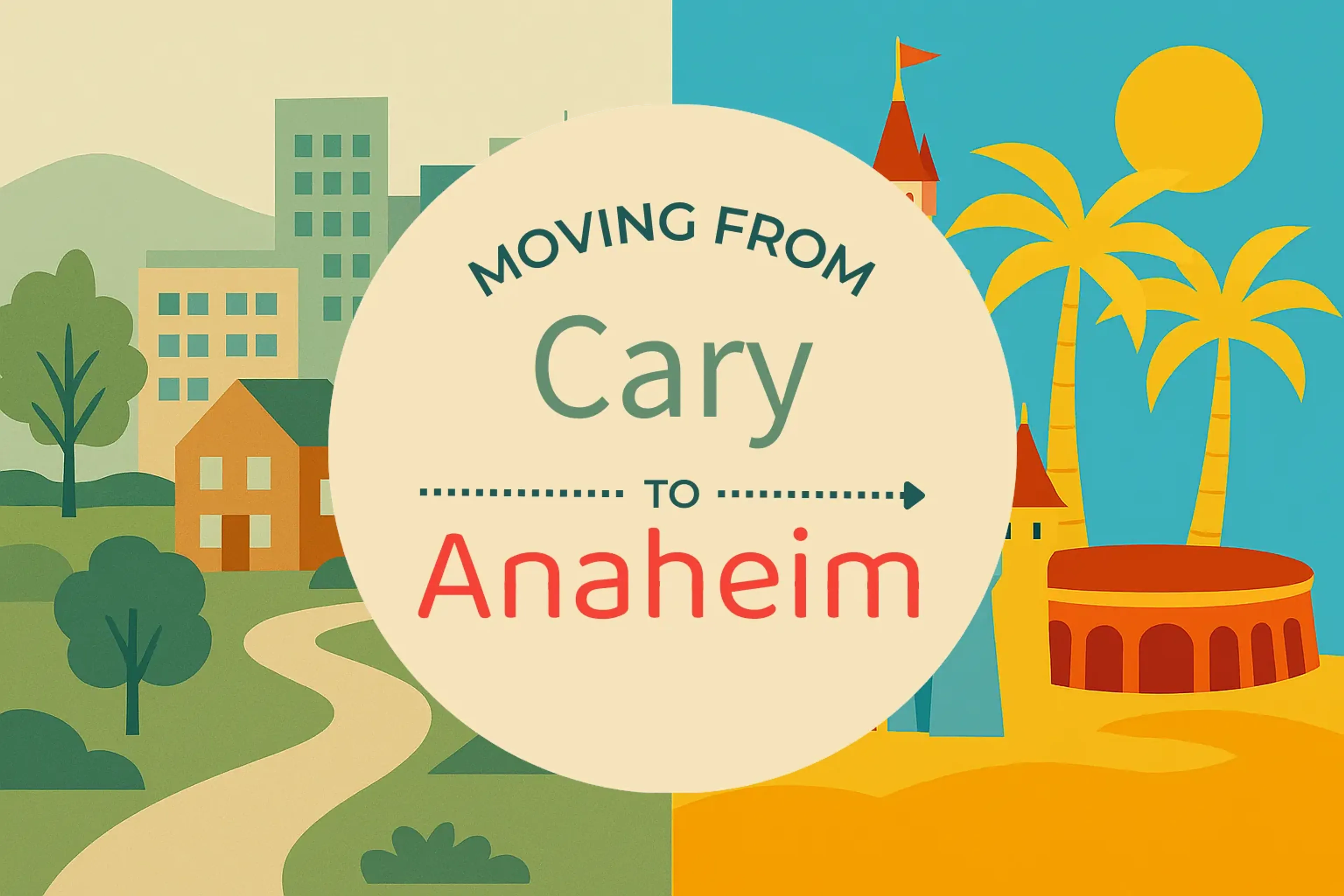 Side-by-side comparison of Cary to Anaheim moving companies
