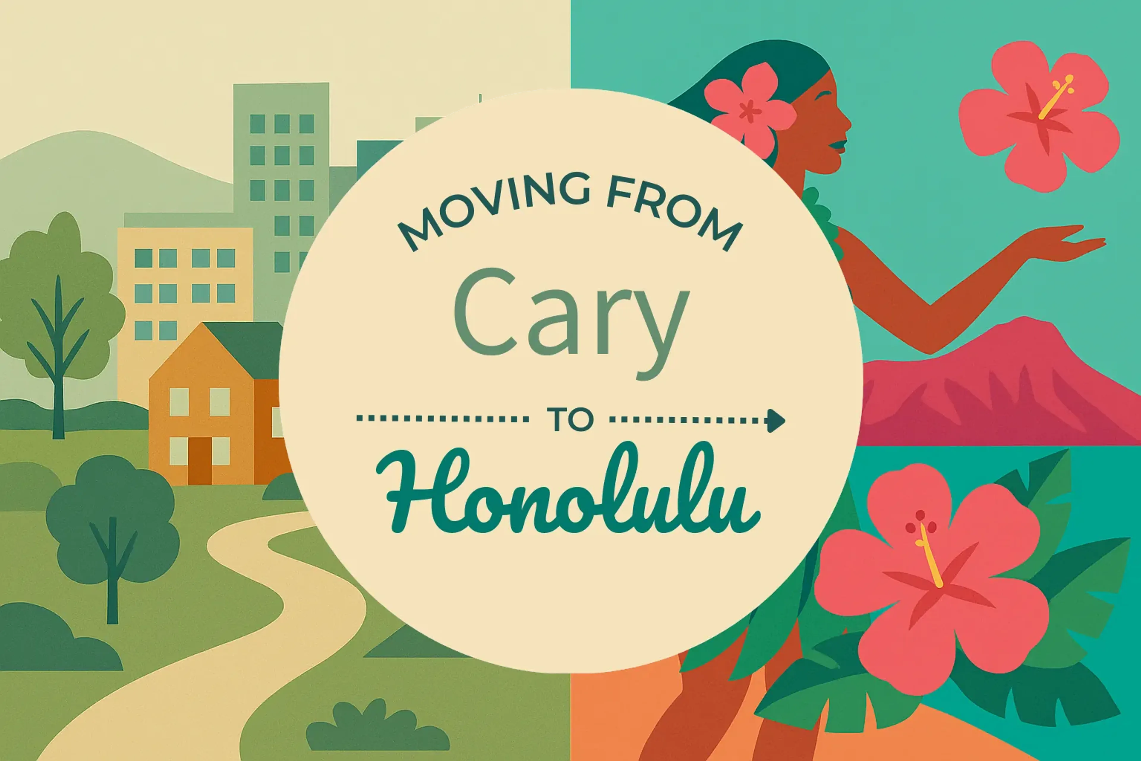 Side-by-side comparison of Cary to Honolulu moving companies
