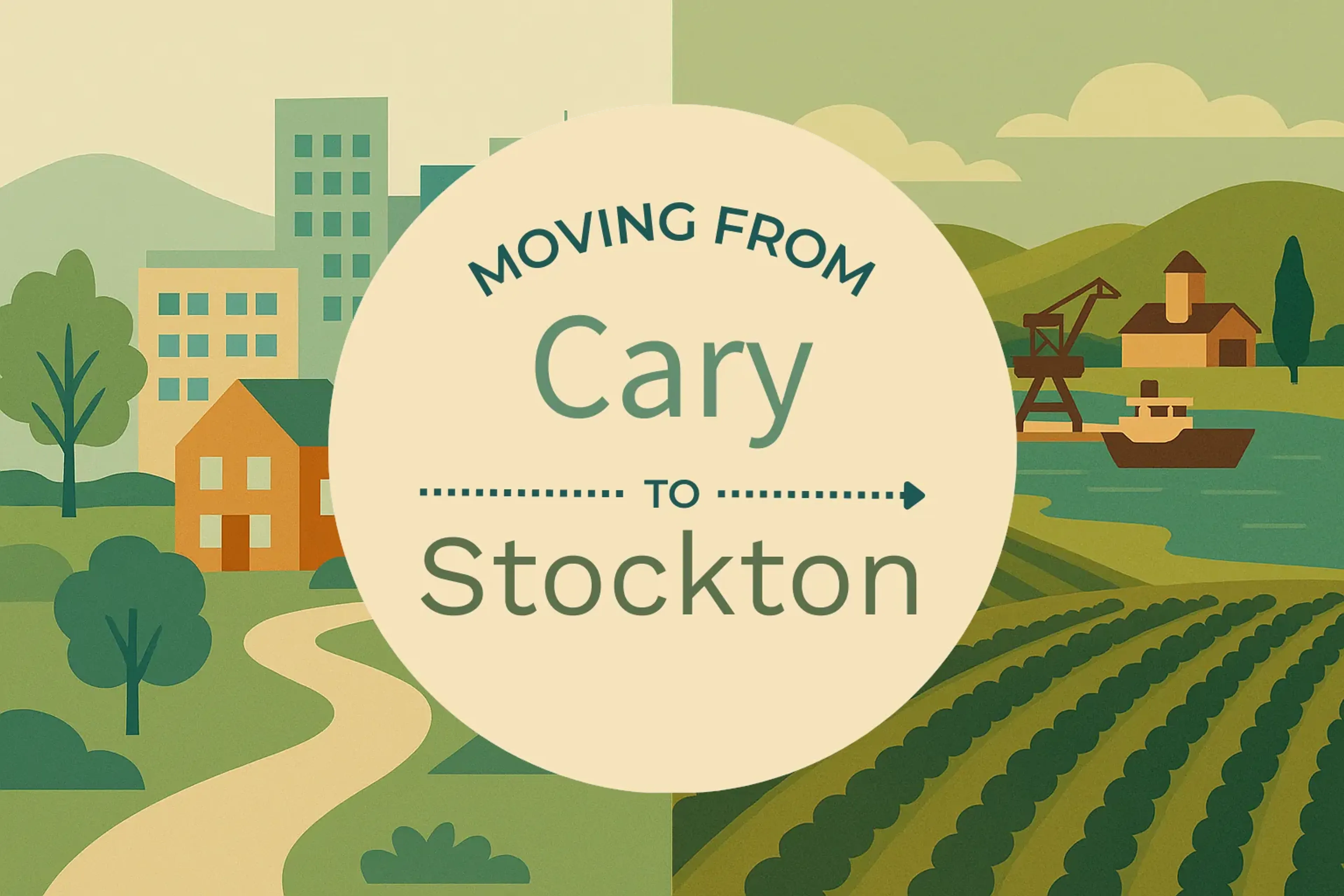 Side-by-side comparison of Cary to Stockton moving companies