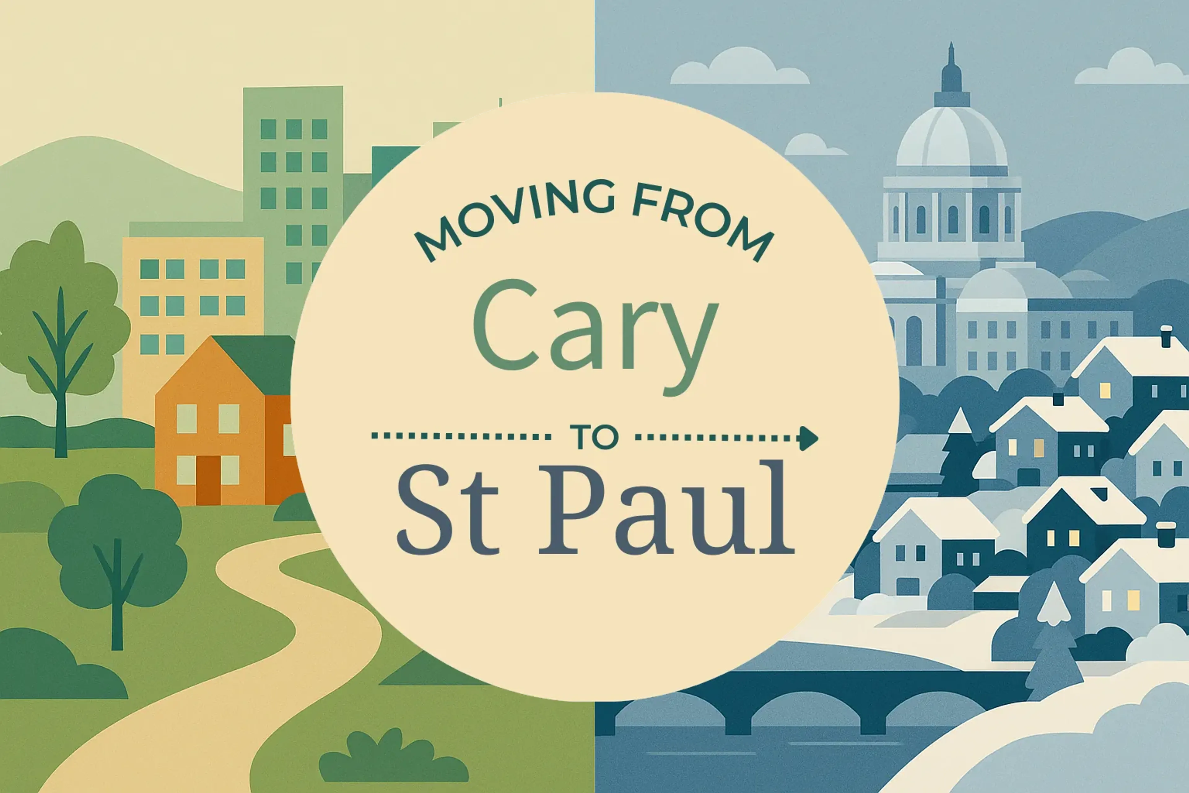 Side-by-side comparison of Cary to St. Paul moving companies