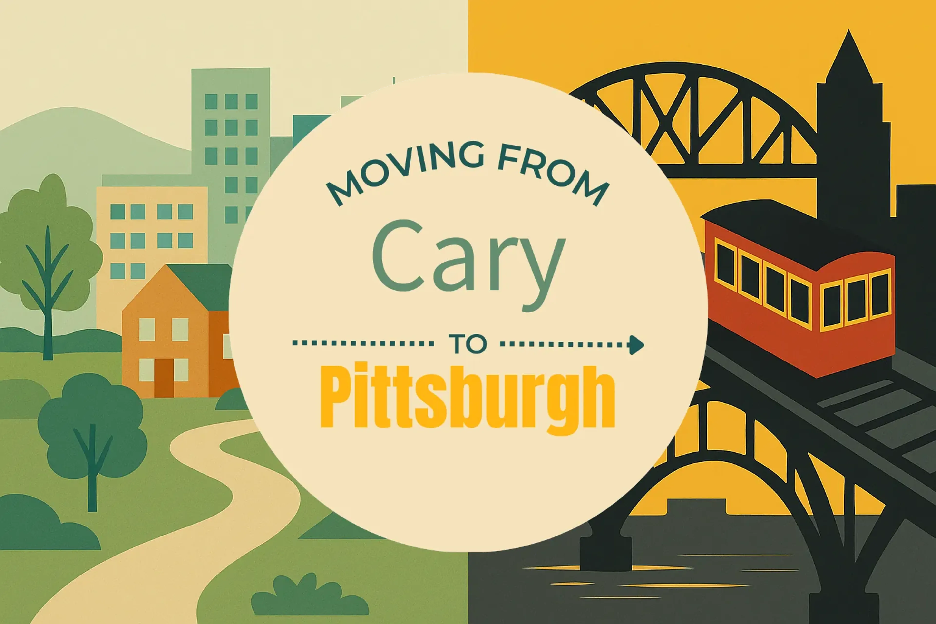 Side-by-side comparison of Cary to Pittsburgh moving companies