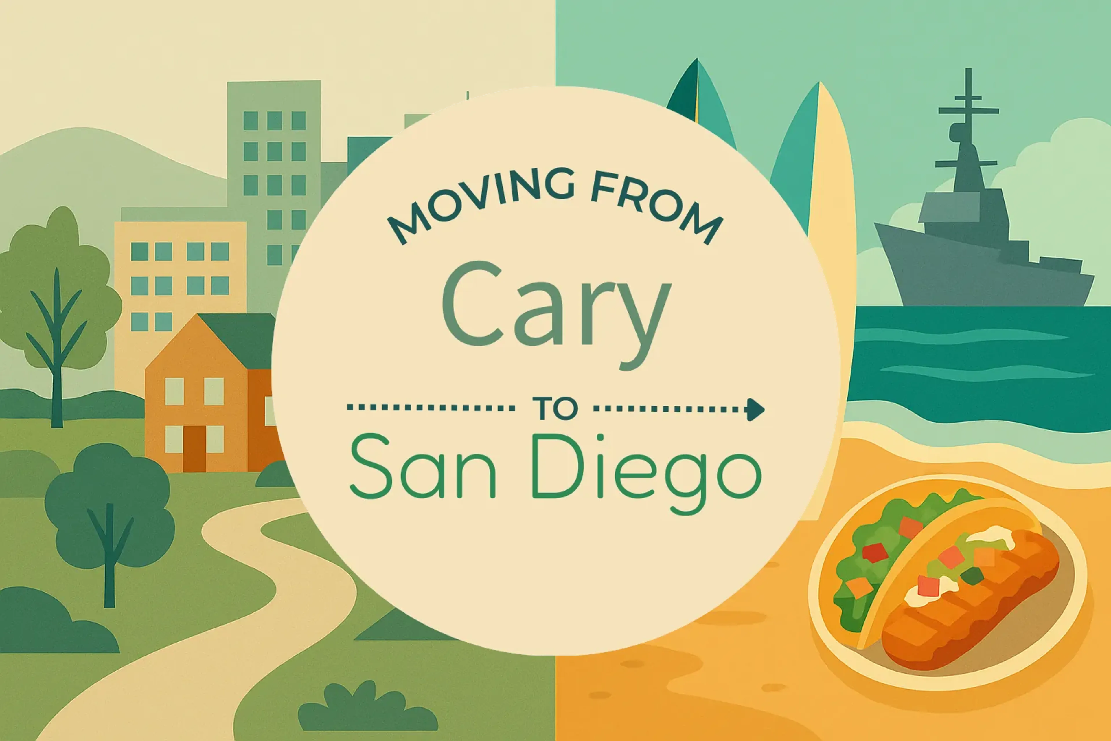 Side-by-side comparison of Cary to San Diego moving companies