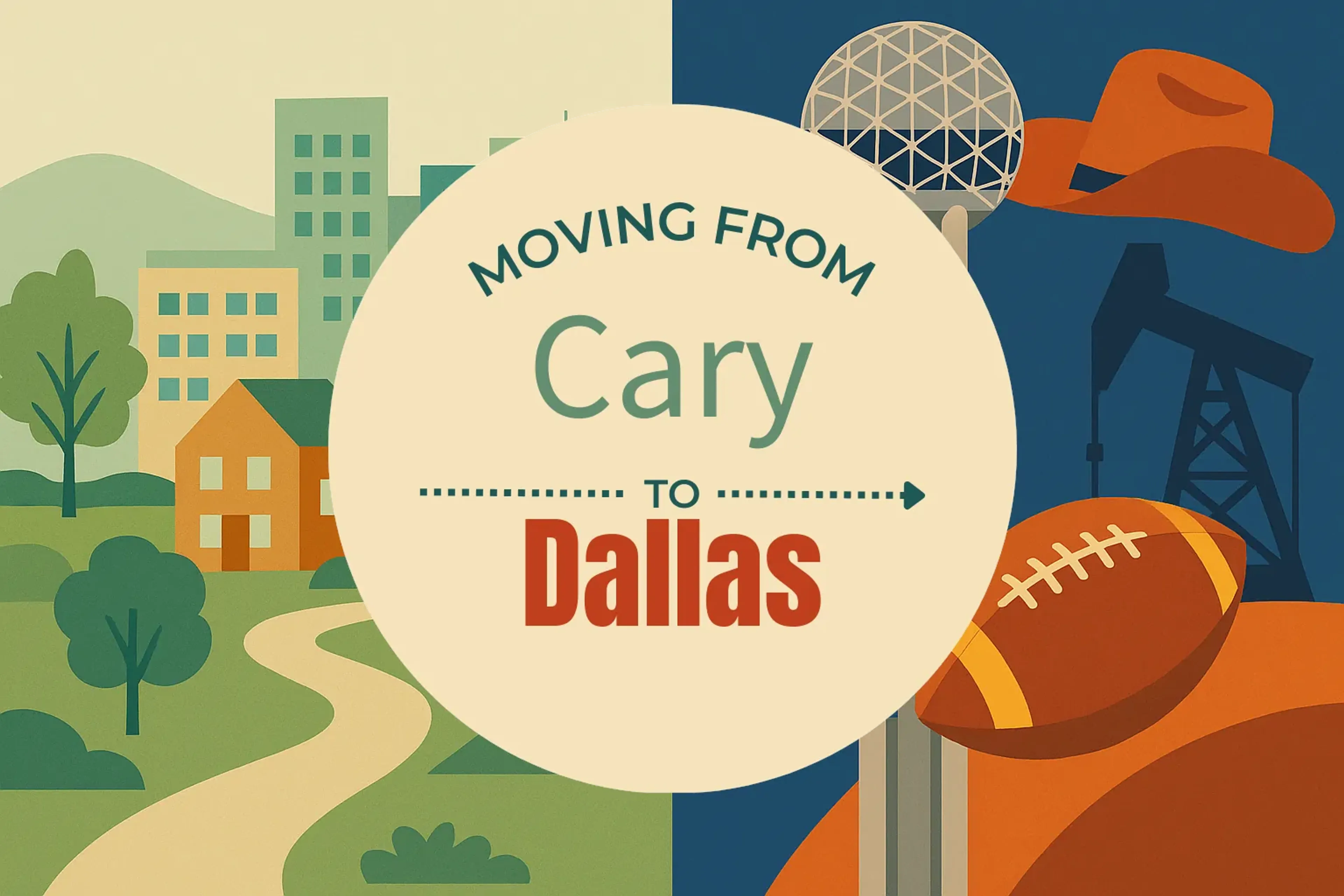 Side-by-side comparison of Cary to Dallas moving companies