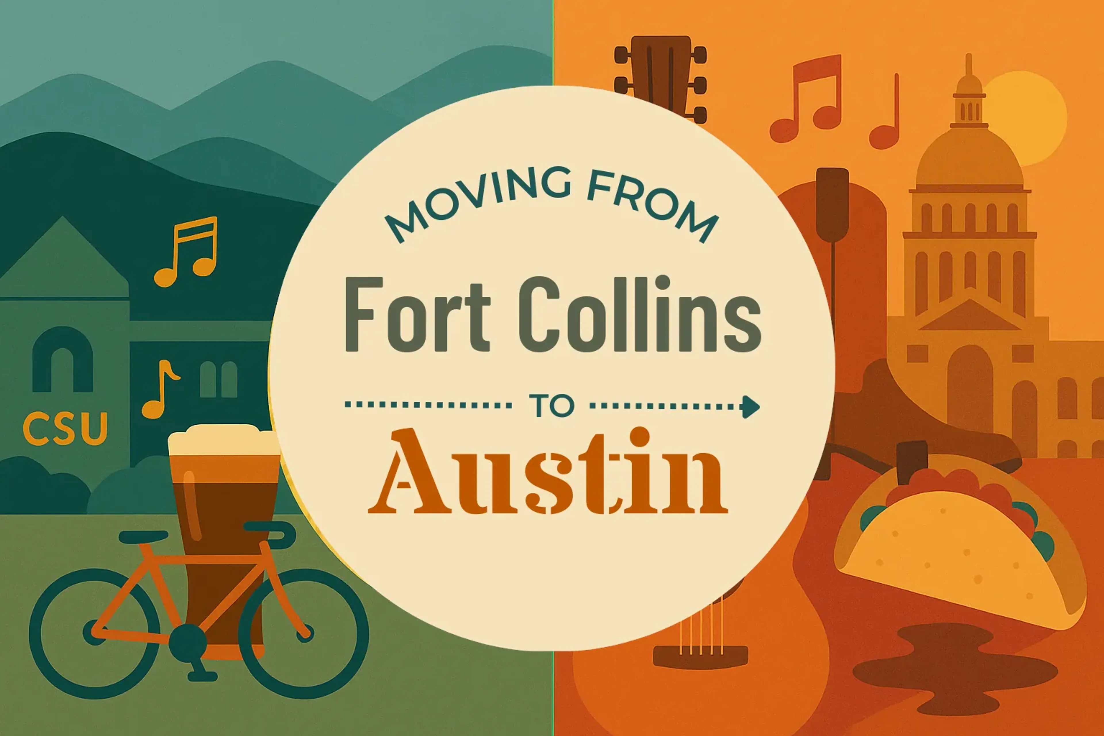 Side-by-side comparison of Fort Collins to Austin moving companies