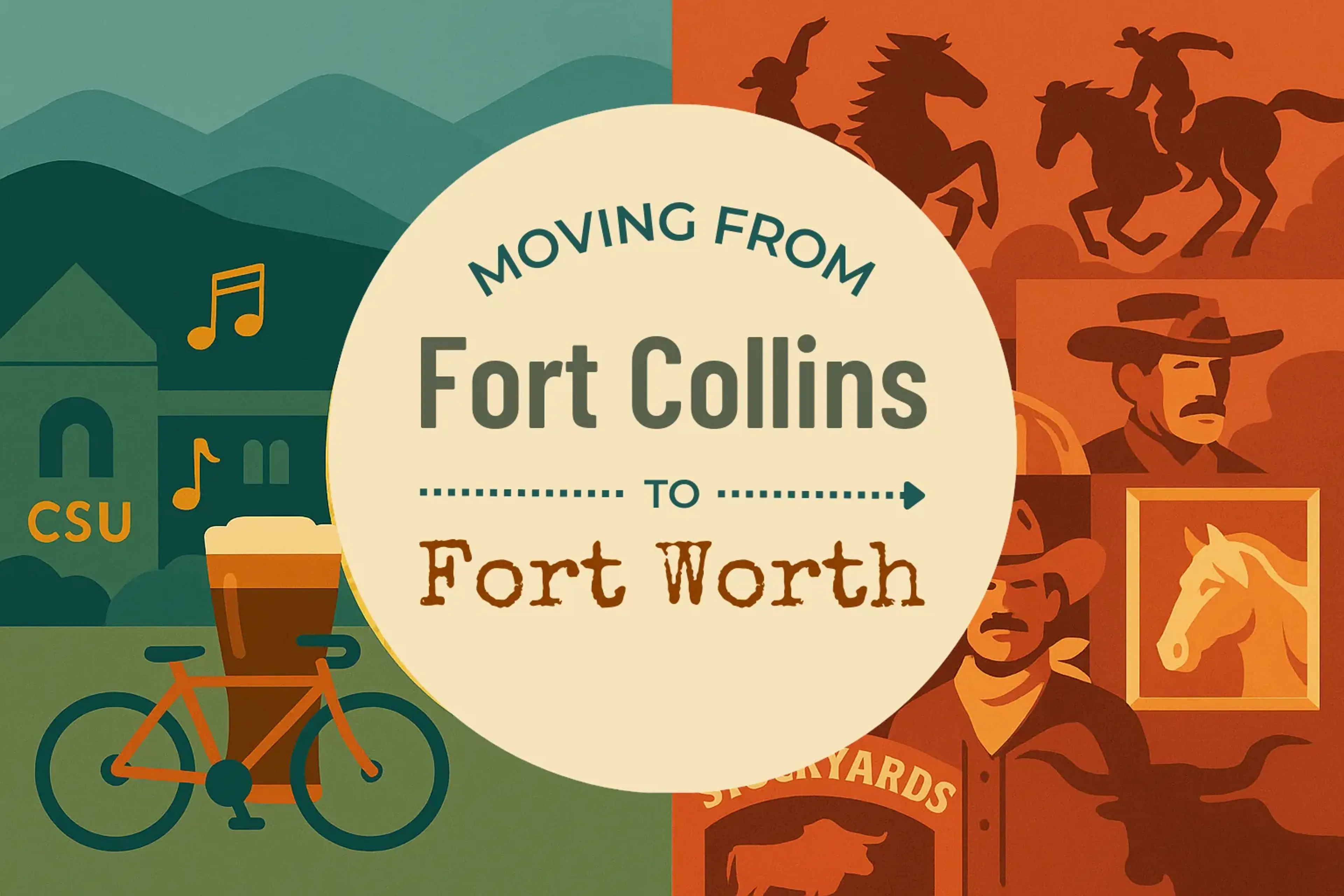 Side-by-side comparison of Fort Collins to Fort Worth moving companies