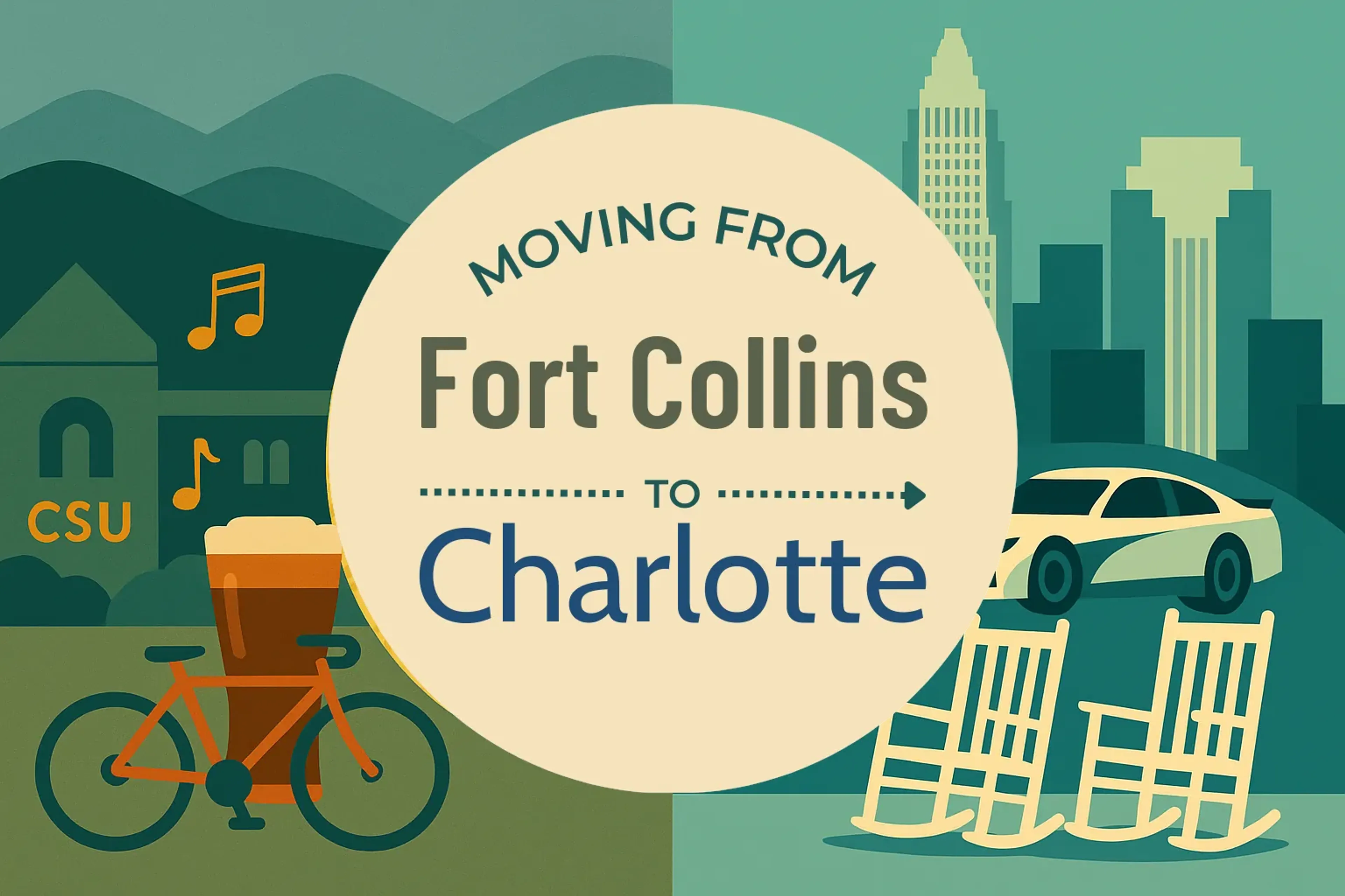 Side-by-side comparison of Fort Collins to Charlotte moving companies