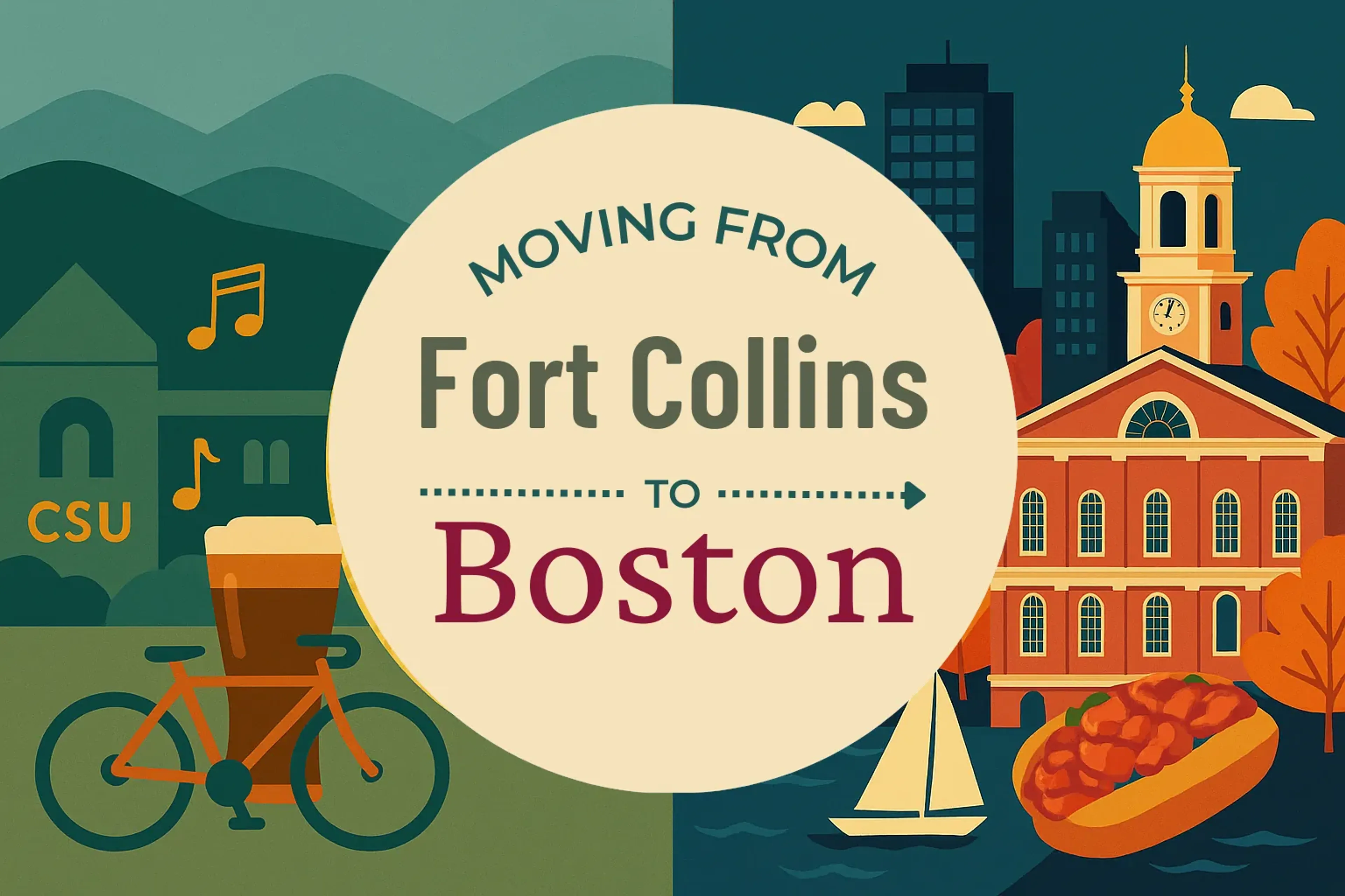 Side-by-side comparison of Fort Collins to Boston moving companies