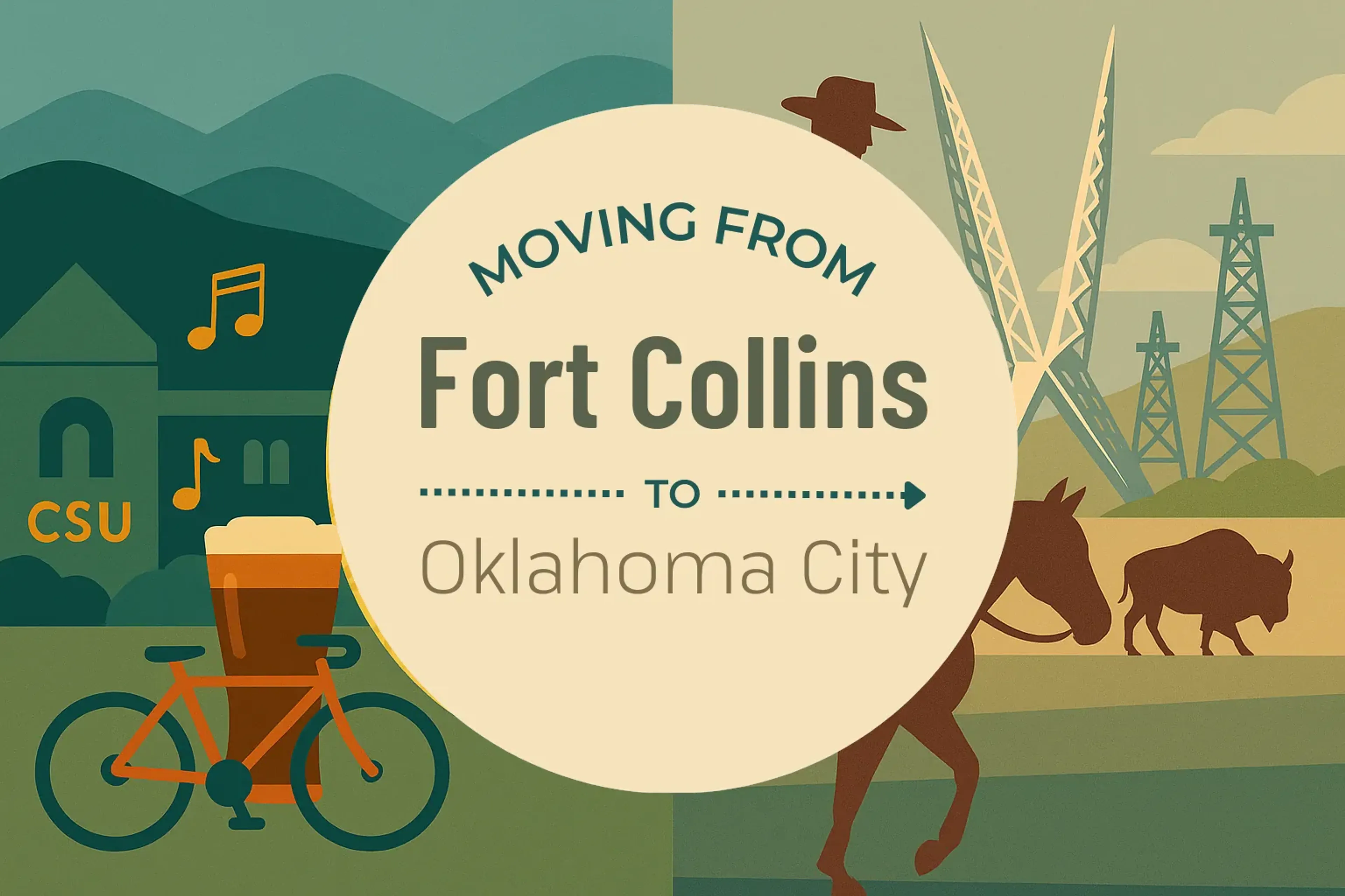 Side-by-side comparison of Fort Collins to Oklahoma City moving companies