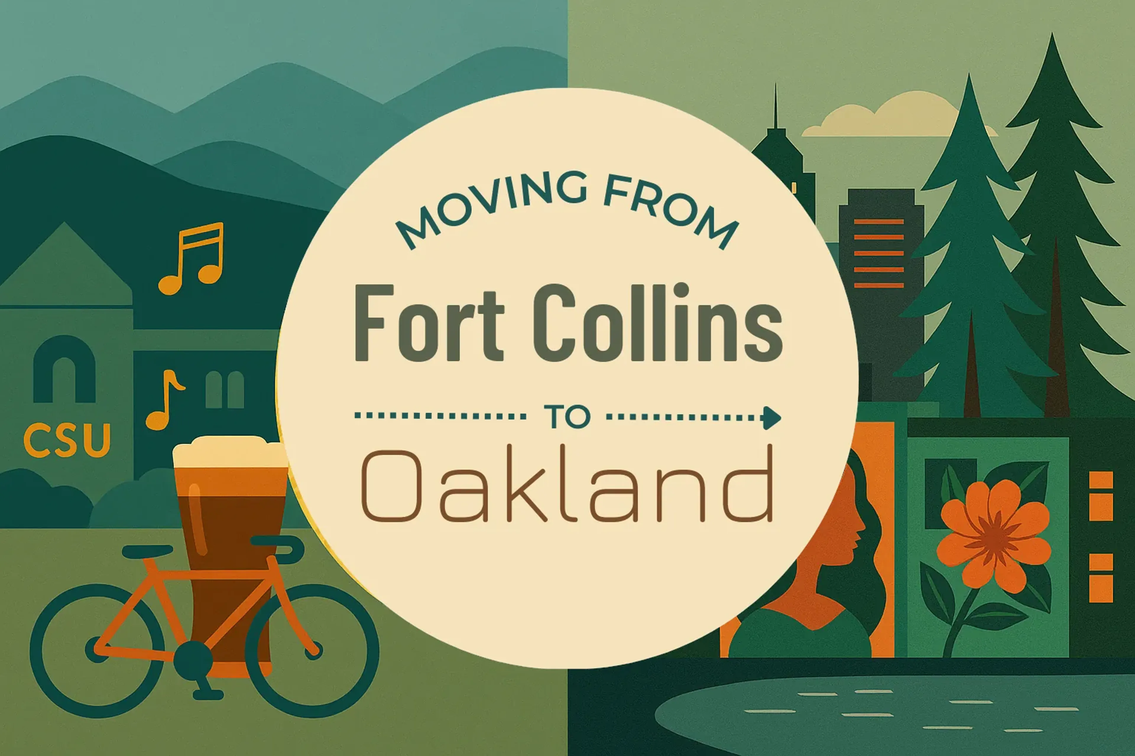 Side-by-side comparison of Fort Collins to Oakland moving companies
