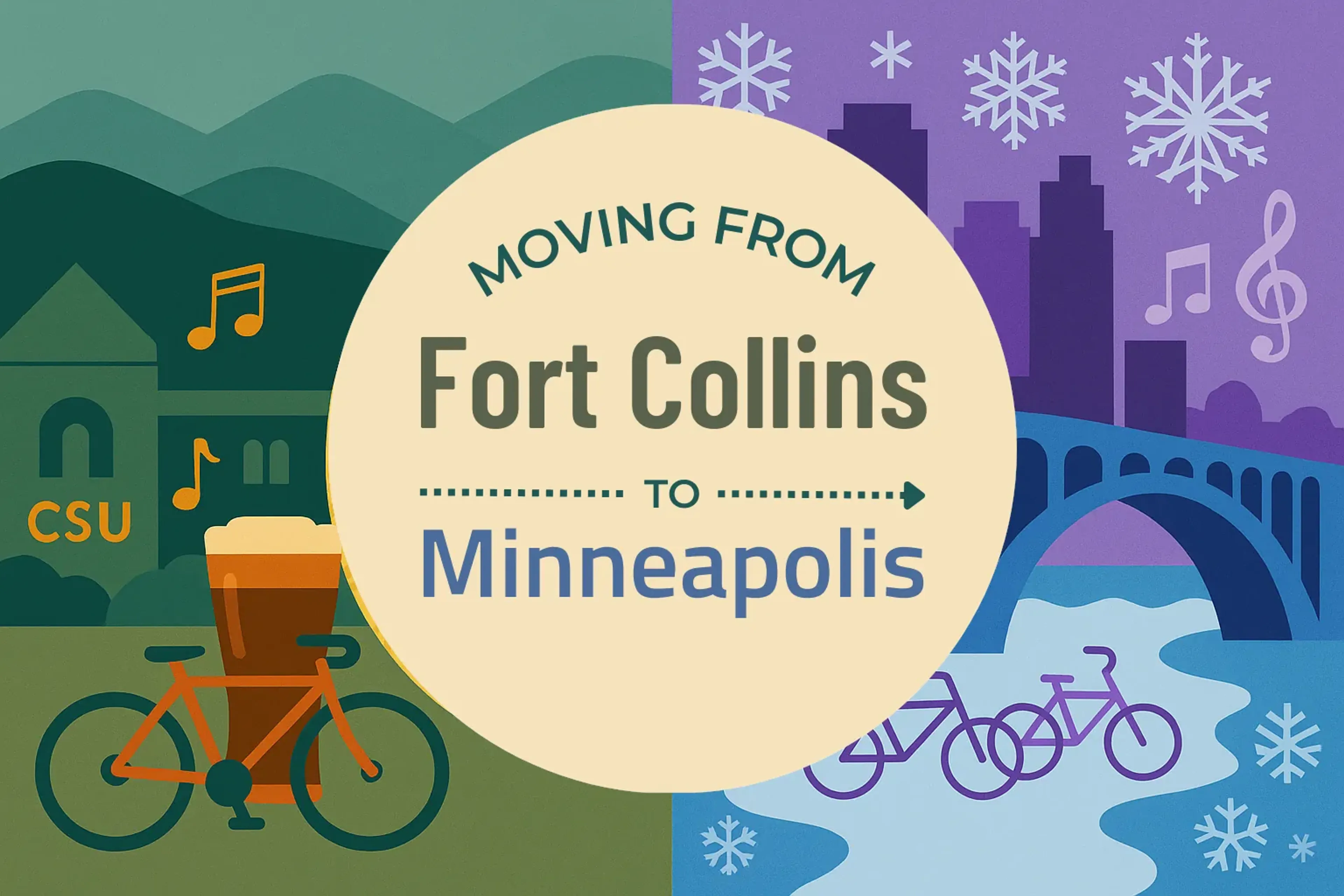 Side-by-side comparison of Fort Collins to Minneapolis moving companies