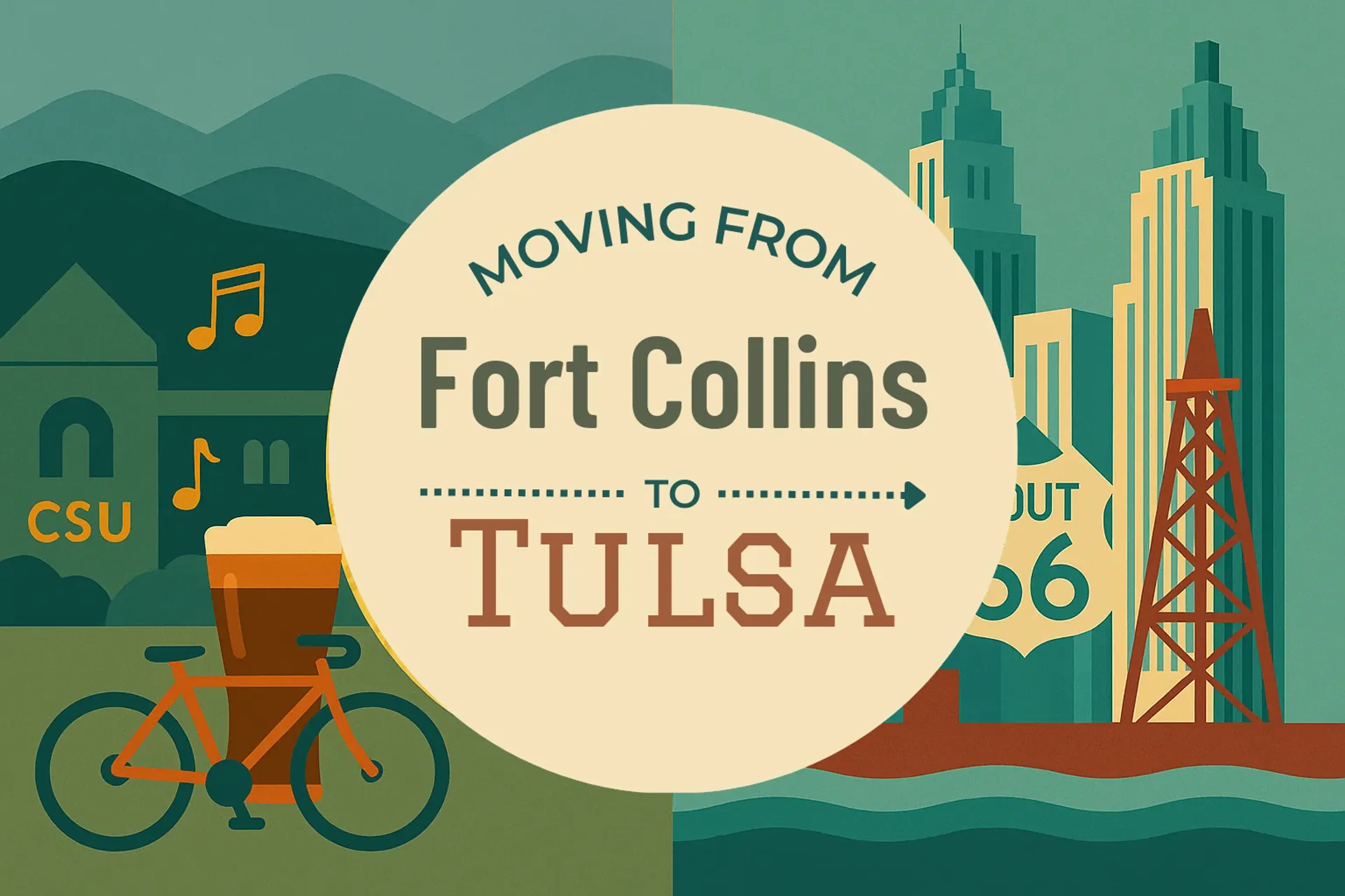 Side-by-side comparison of Fort Collins to Tulsa moving companies