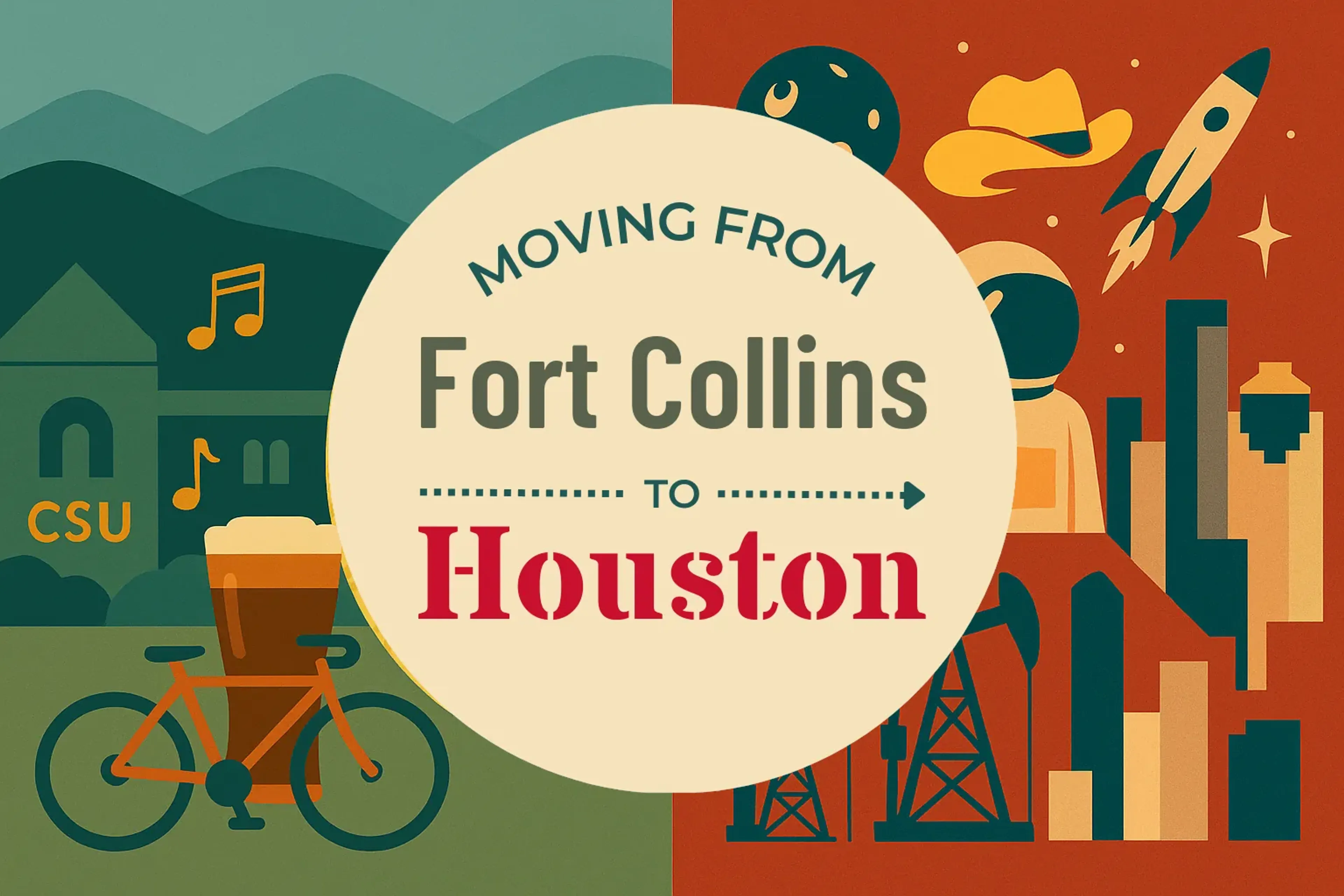 Side-by-side comparison of Fort Collins to Houston moving companies