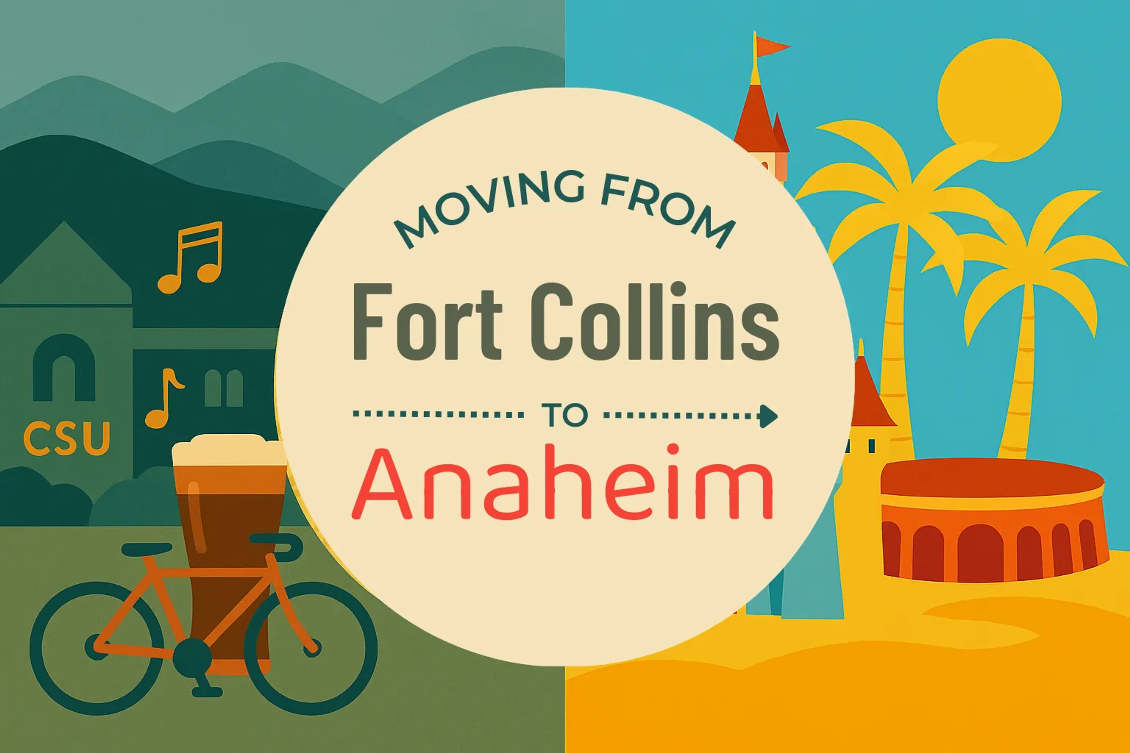 Side-by-side comparison of Fort Collins to Anaheim moving companies