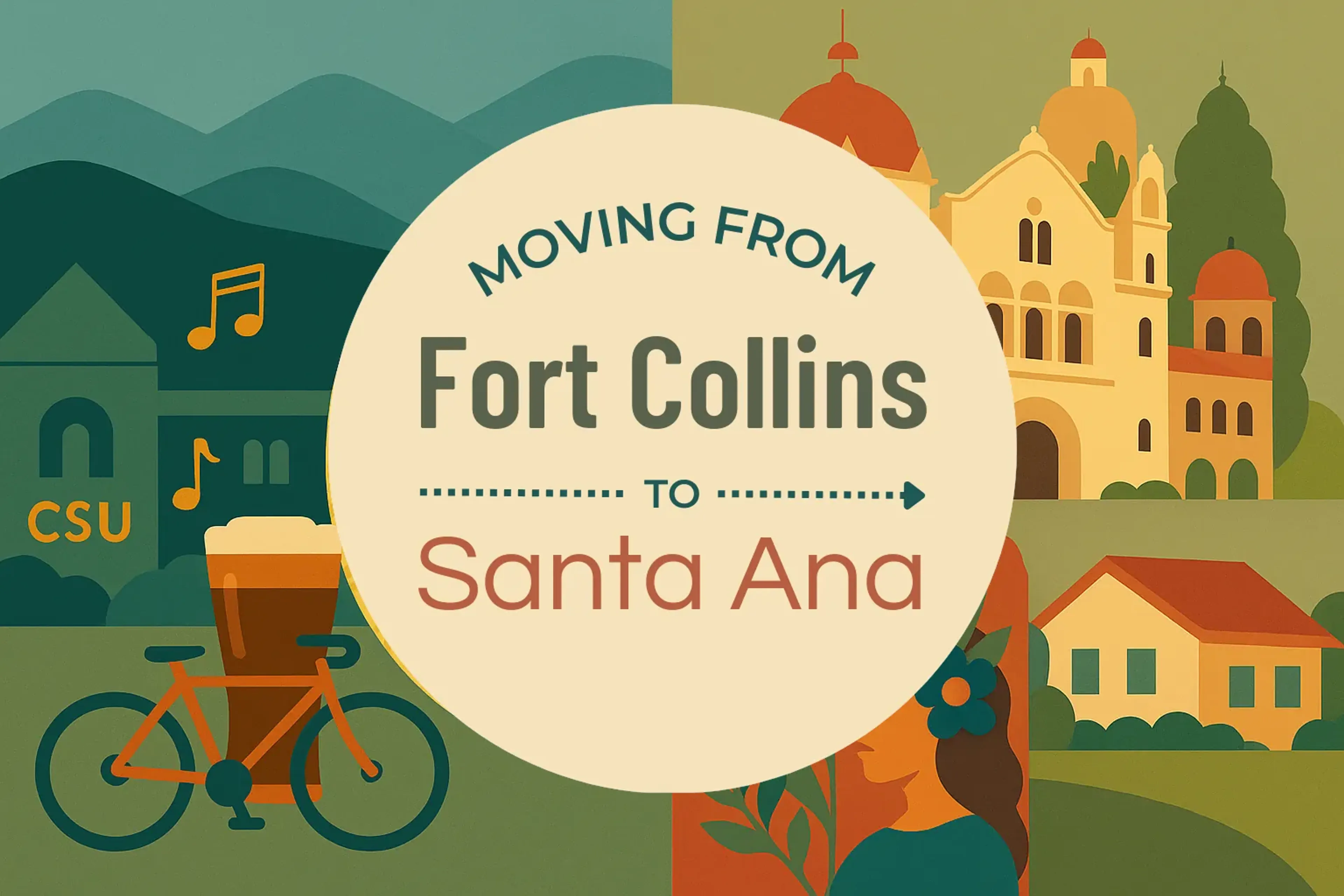 Side-by-side comparison of Fort Collins to Santa Ana moving companies