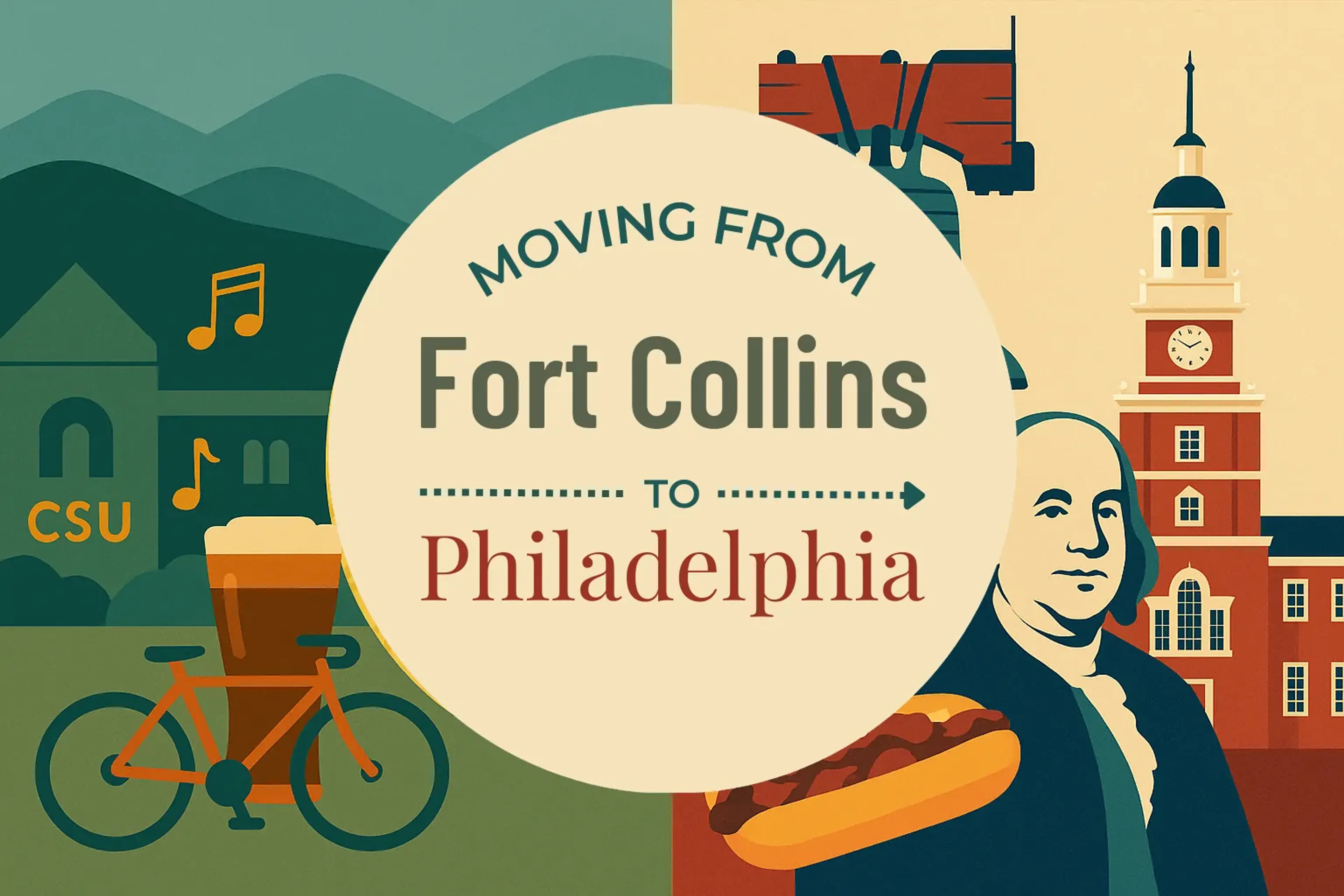 Side-by-side comparison of Fort Collins to Philadelphia moving companies