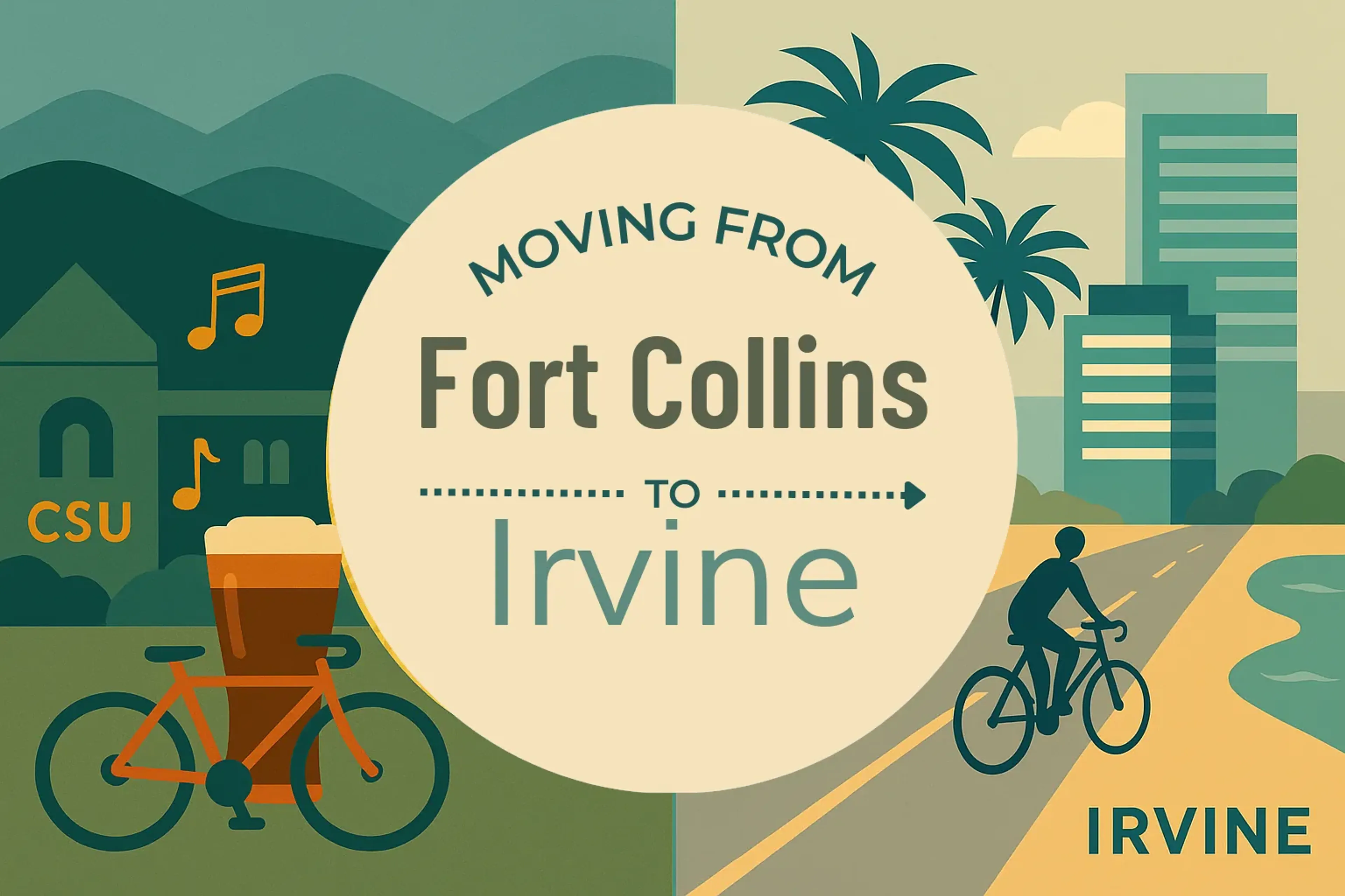 Side-by-side comparison of Fort Collins to Irvine moving companies