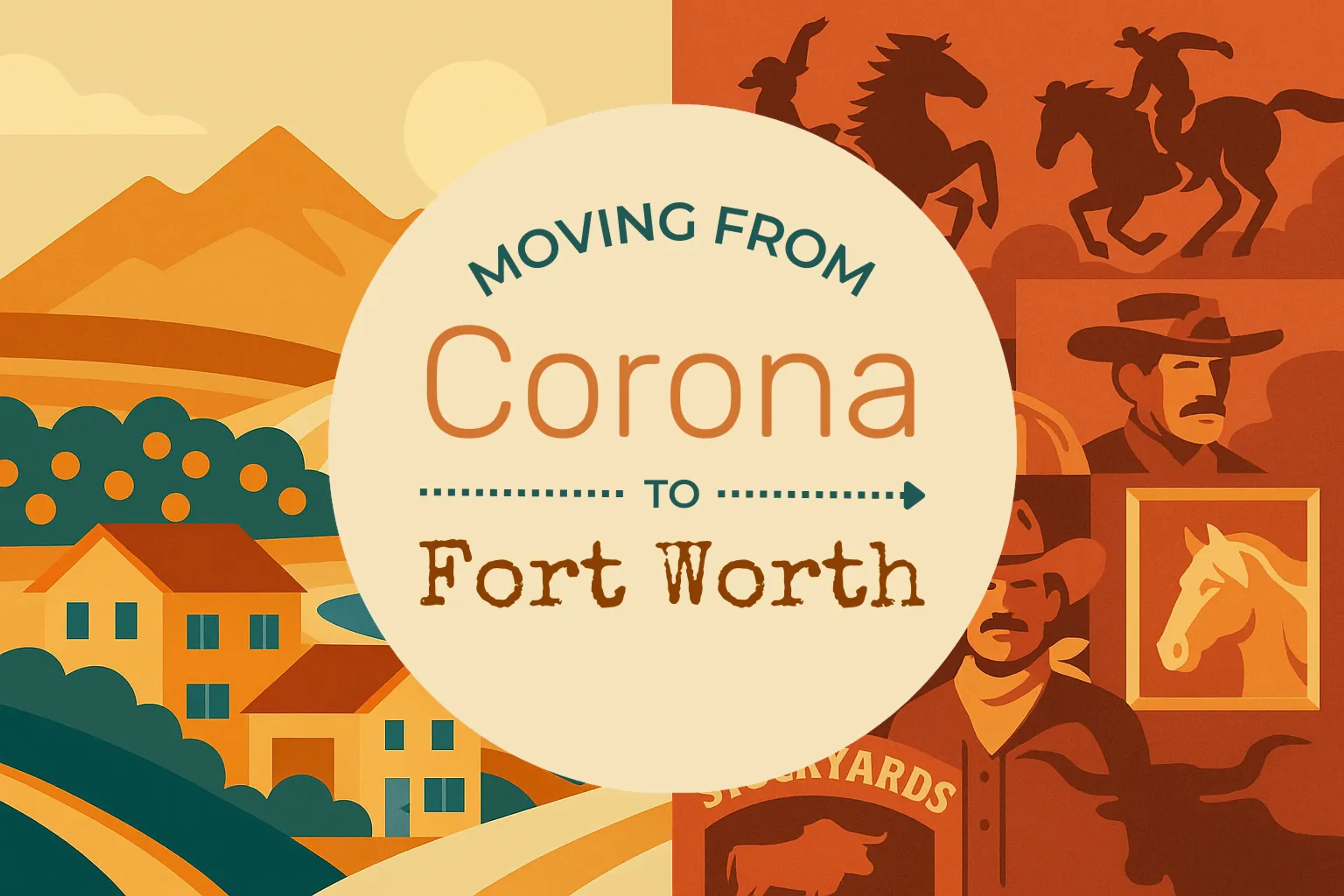 Side-by-side comparison of Corona to Fort Worth moving companies