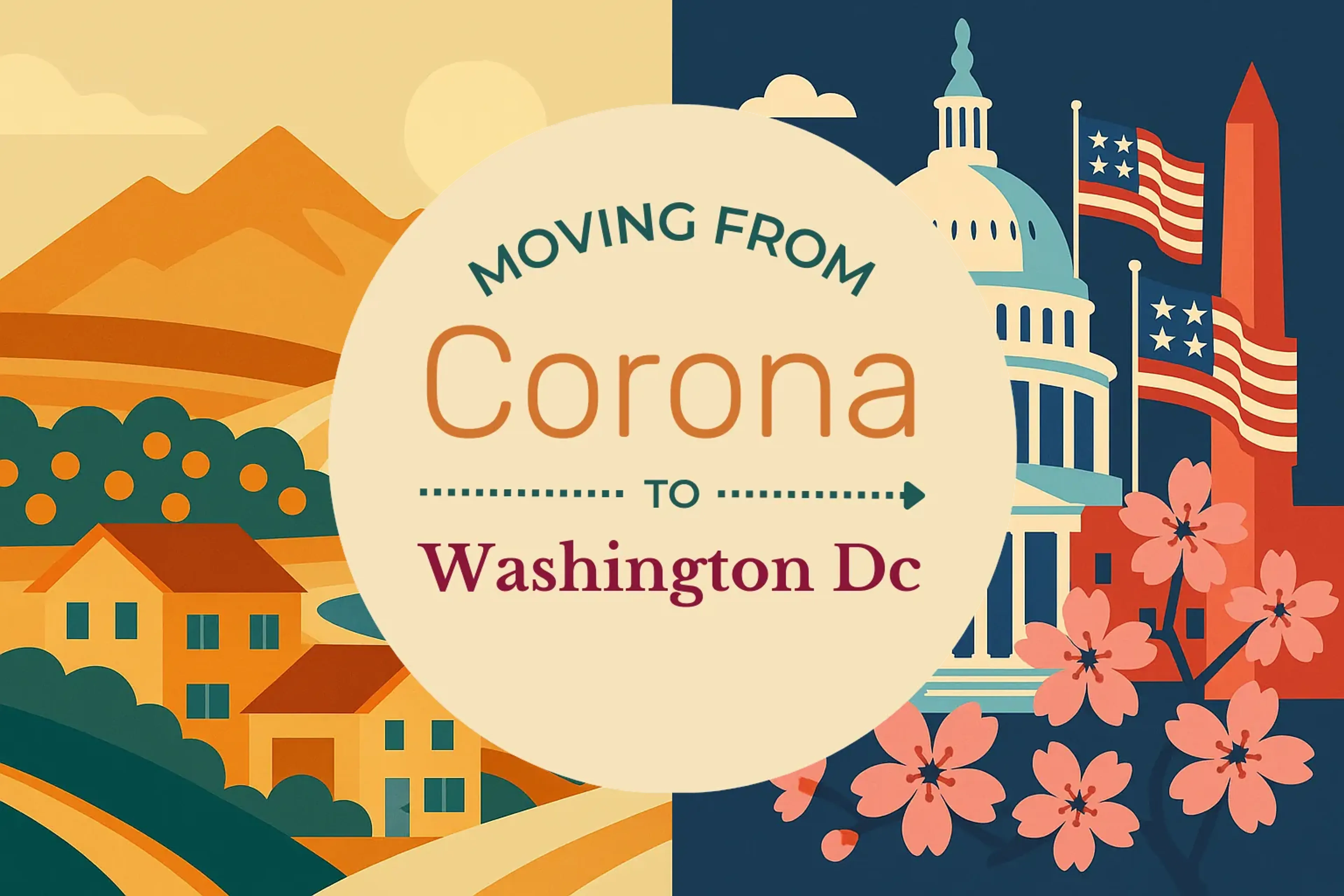 Side-by-side comparison of Corona to Washington DC moving companies