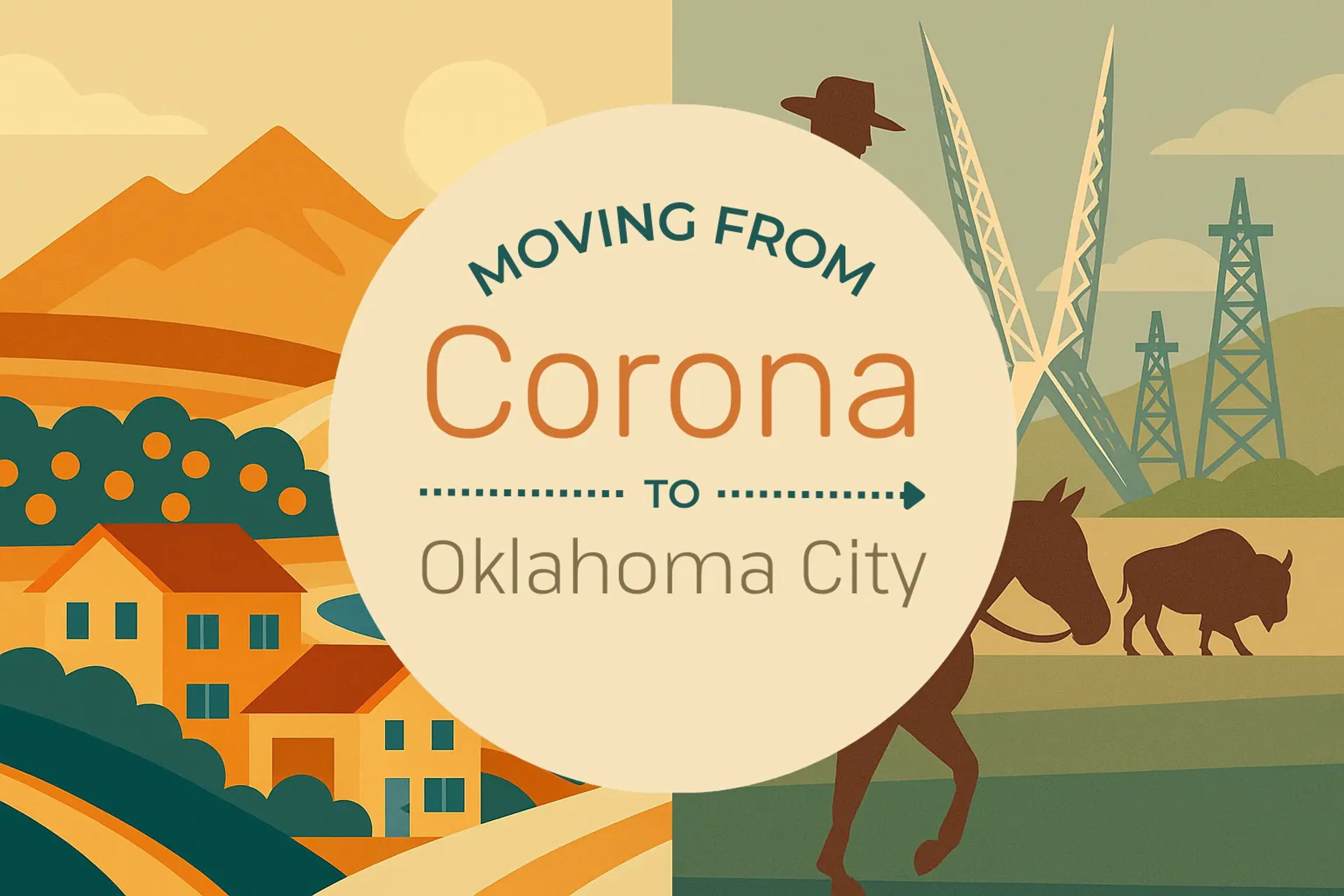 Side-by-side comparison of Corona to Oklahoma City moving companies