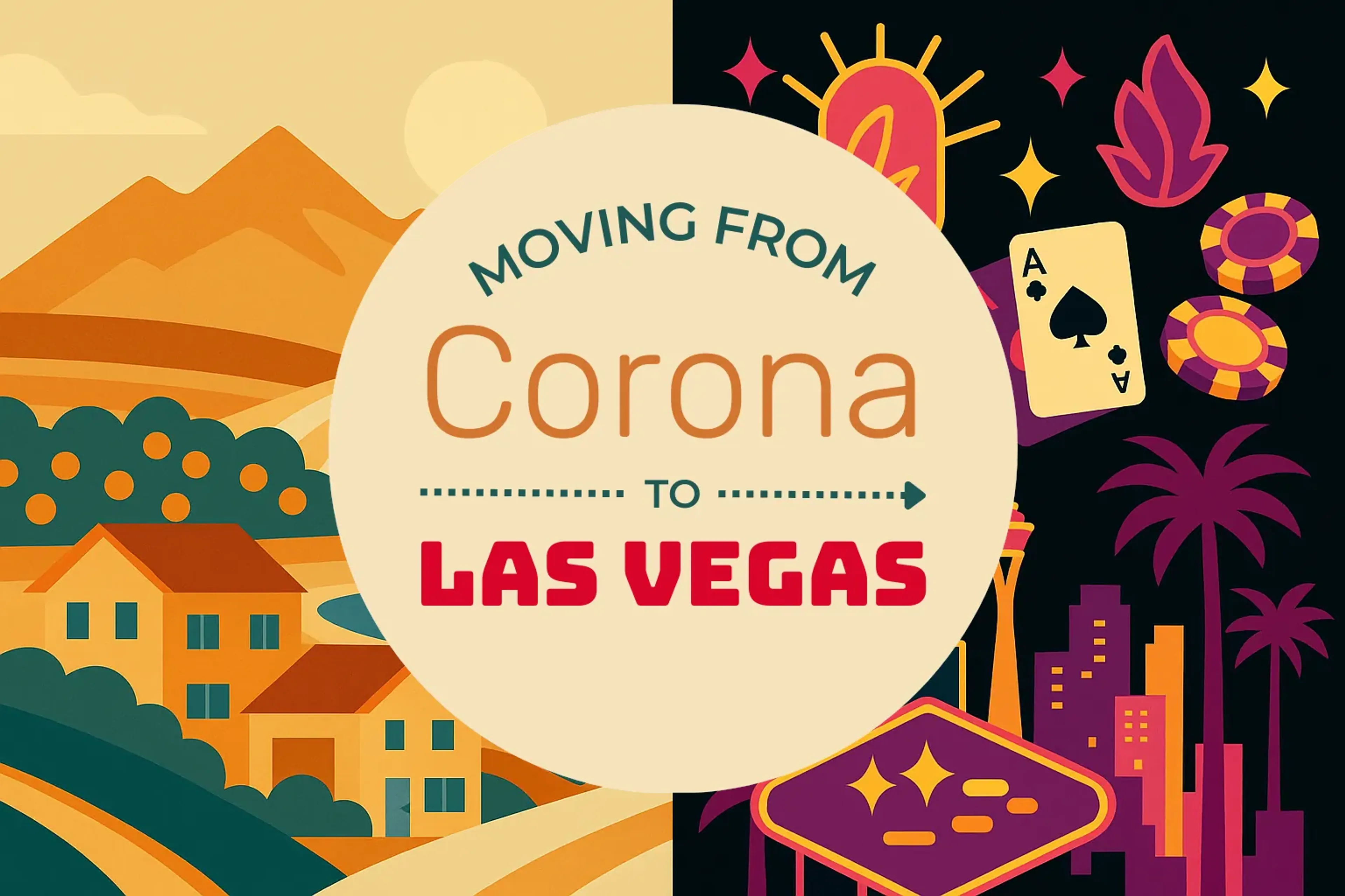 Side-by-side comparison of Corona to Las Vegas moving companies