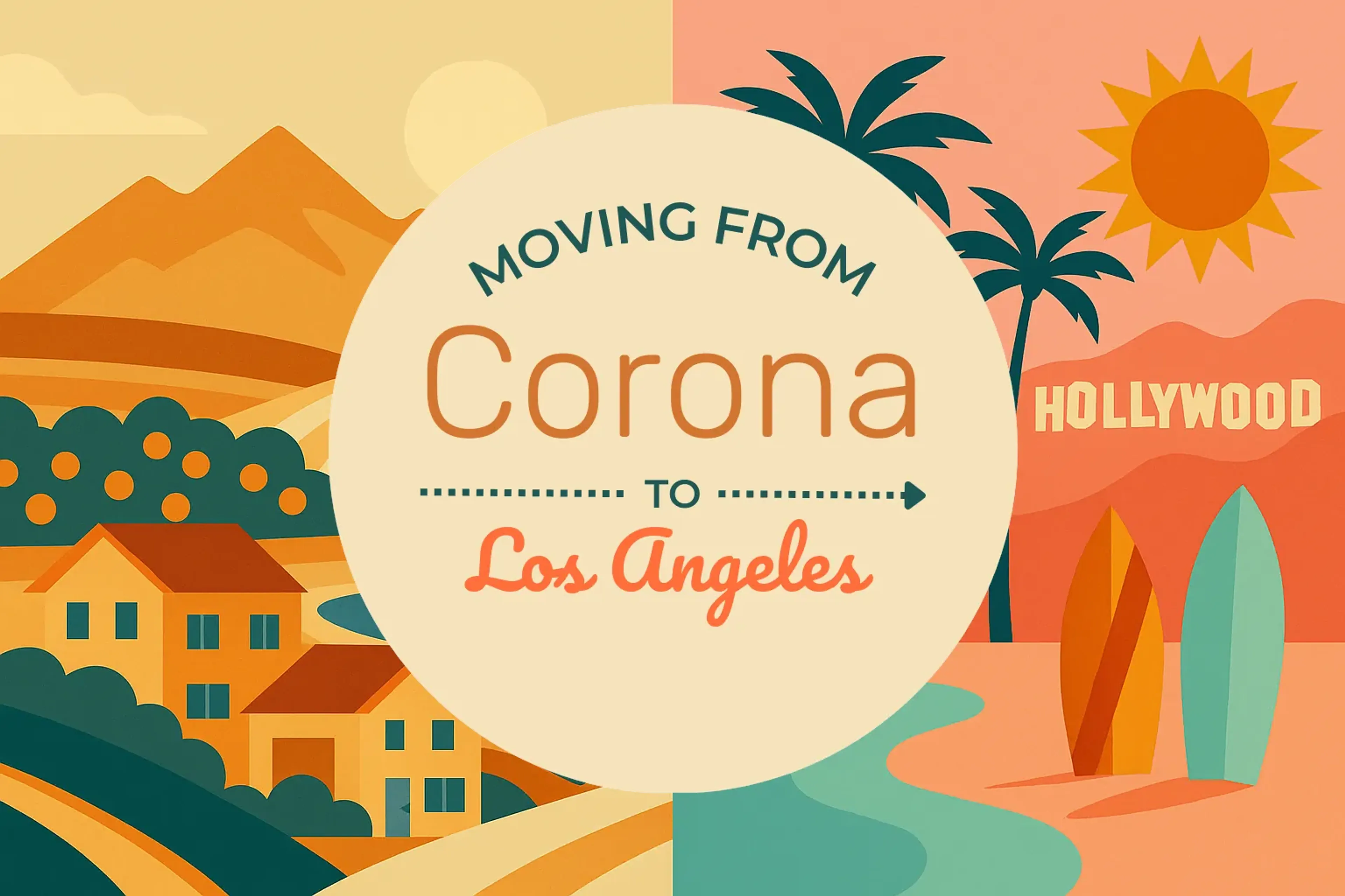Side-by-side comparison of Corona to Los Angeles moving companies