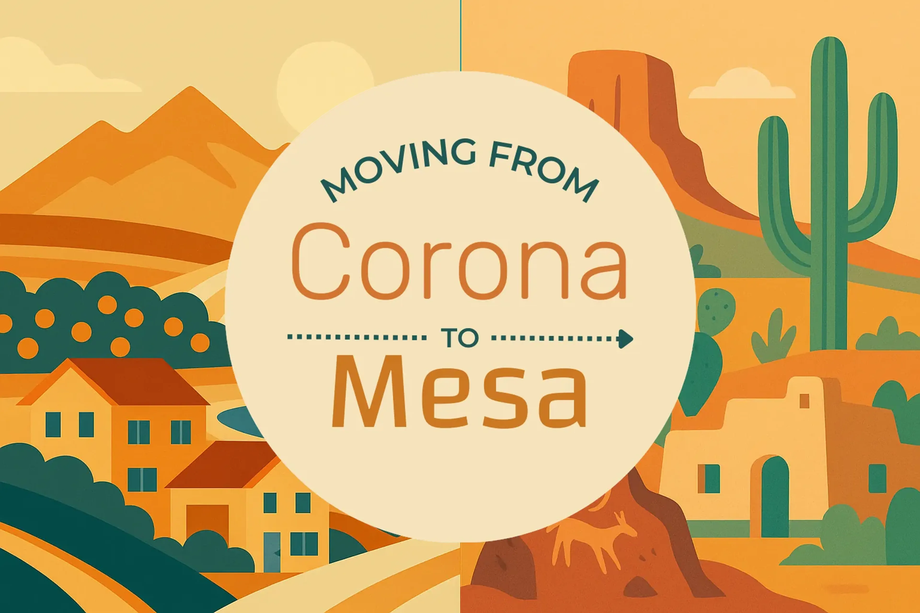 Side-by-side comparison of Corona to Mesa moving companies