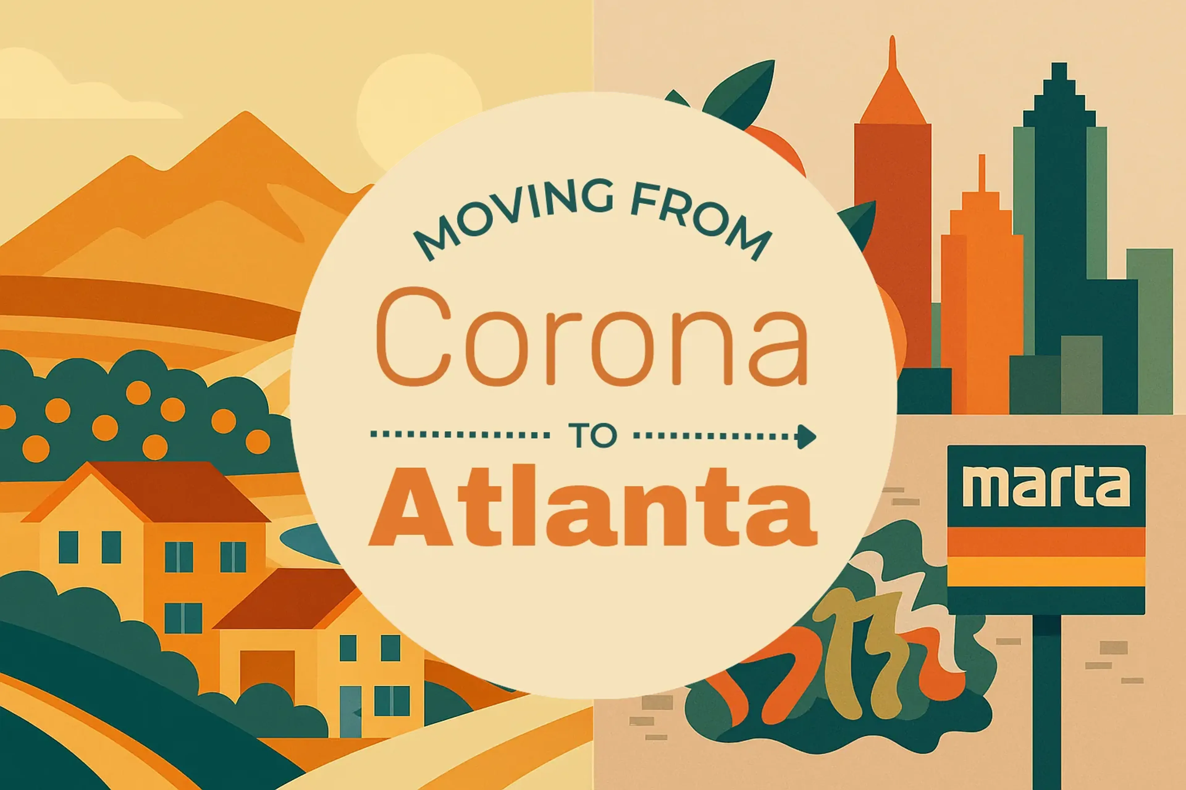Side-by-side comparison of Corona to Atlanta moving companies