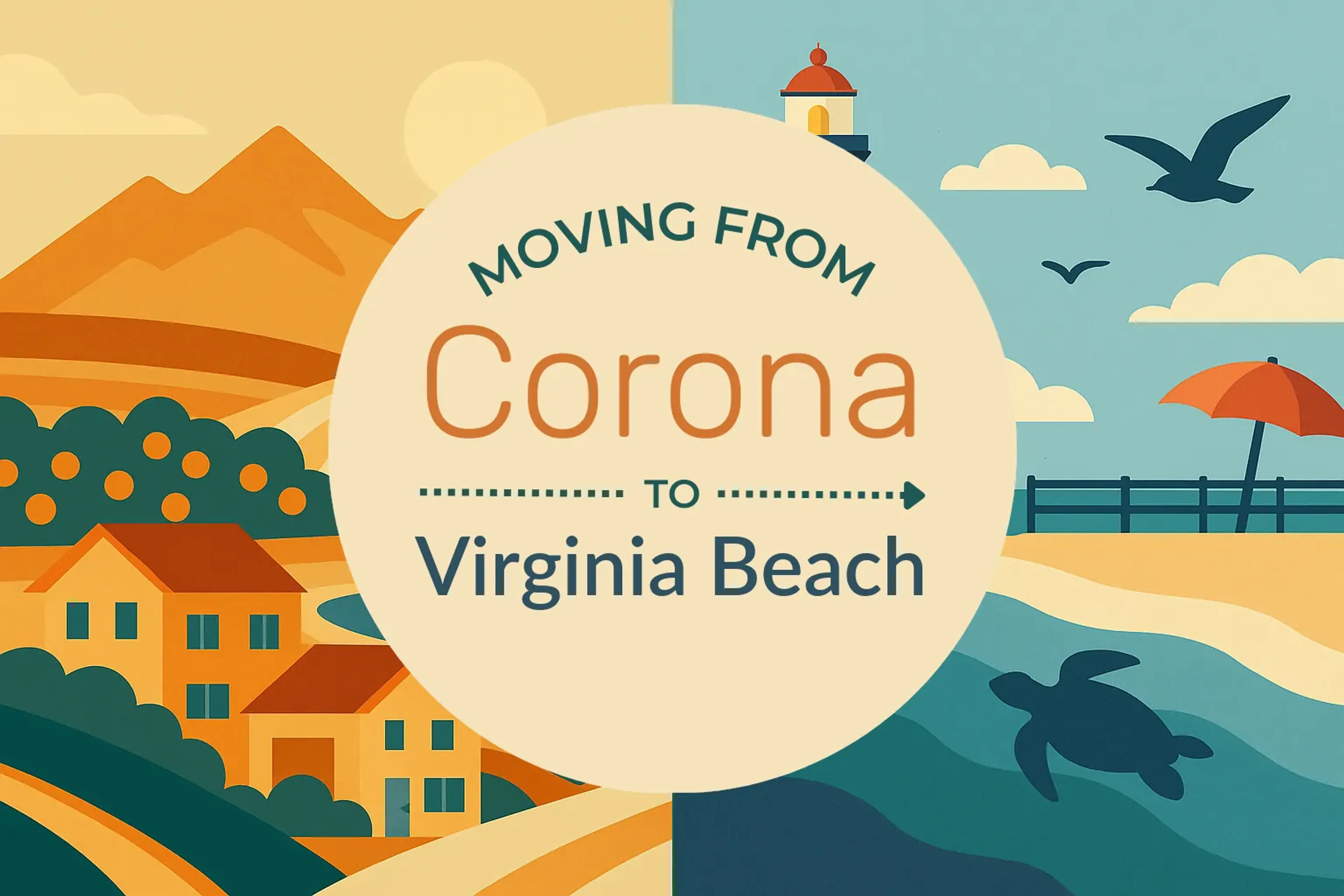 Side-by-side comparison of Corona to Virginia Beach moving companies