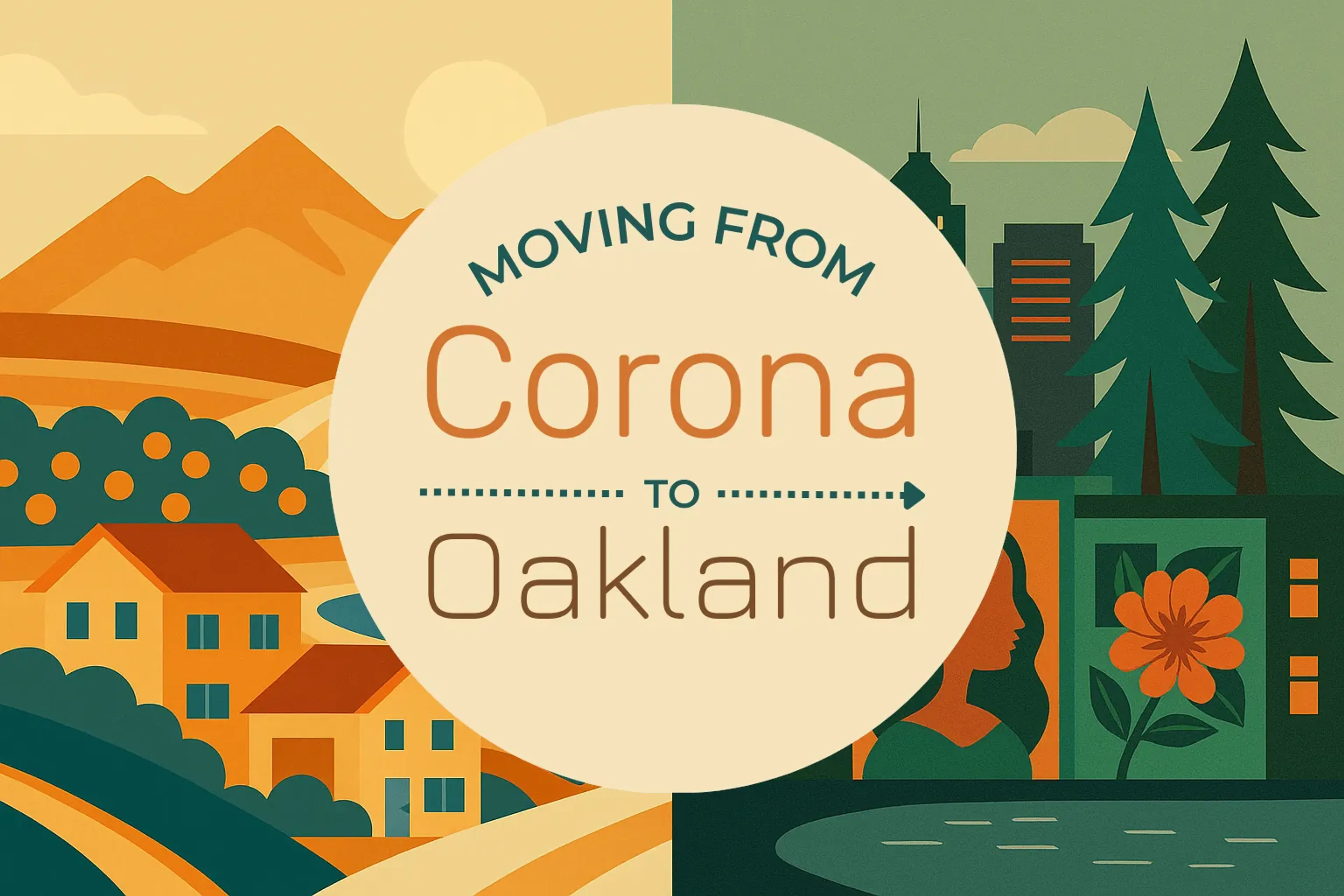 Side-by-side comparison of Corona to Oakland moving companies