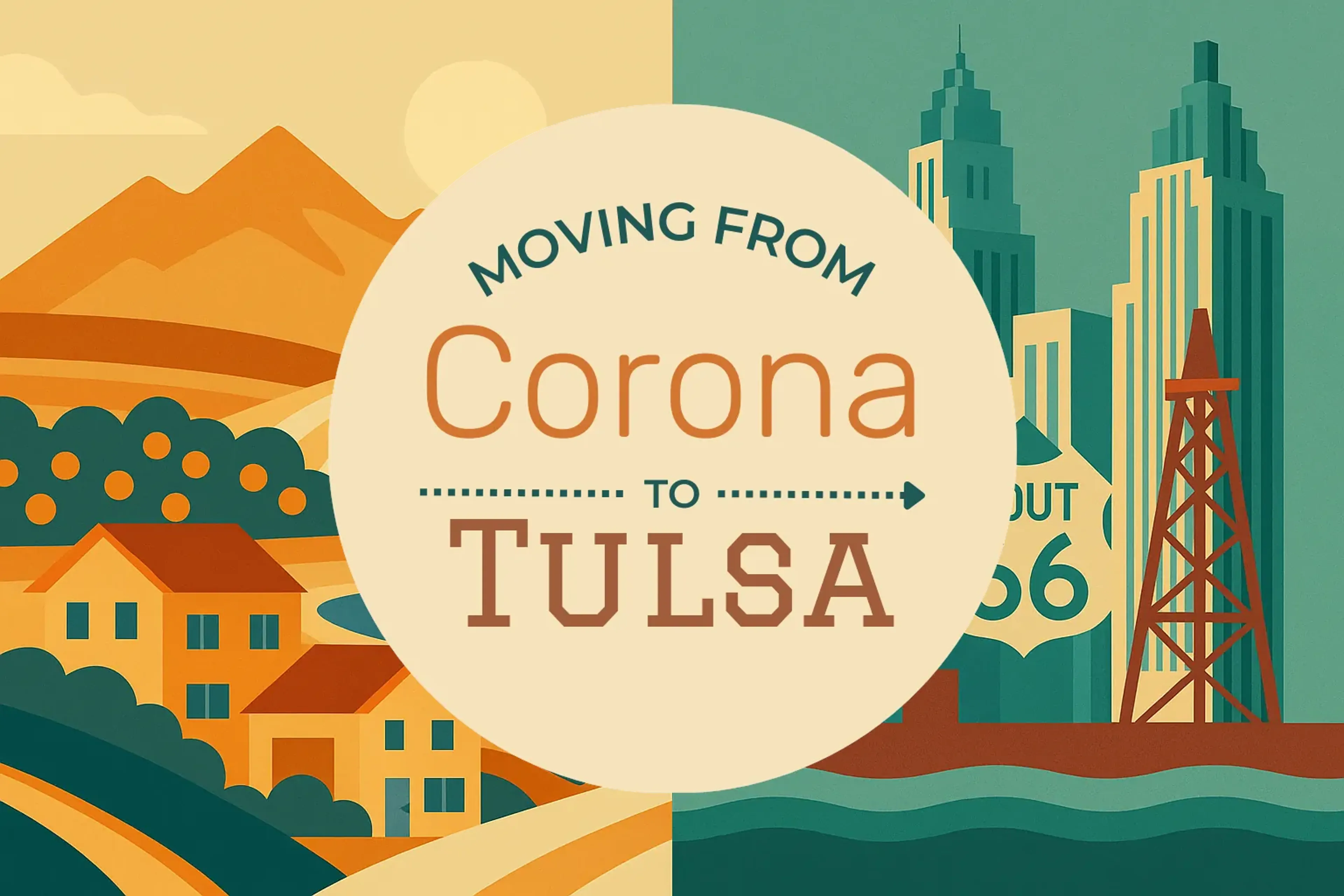 Side-by-side comparison of Corona to Tulsa moving companies