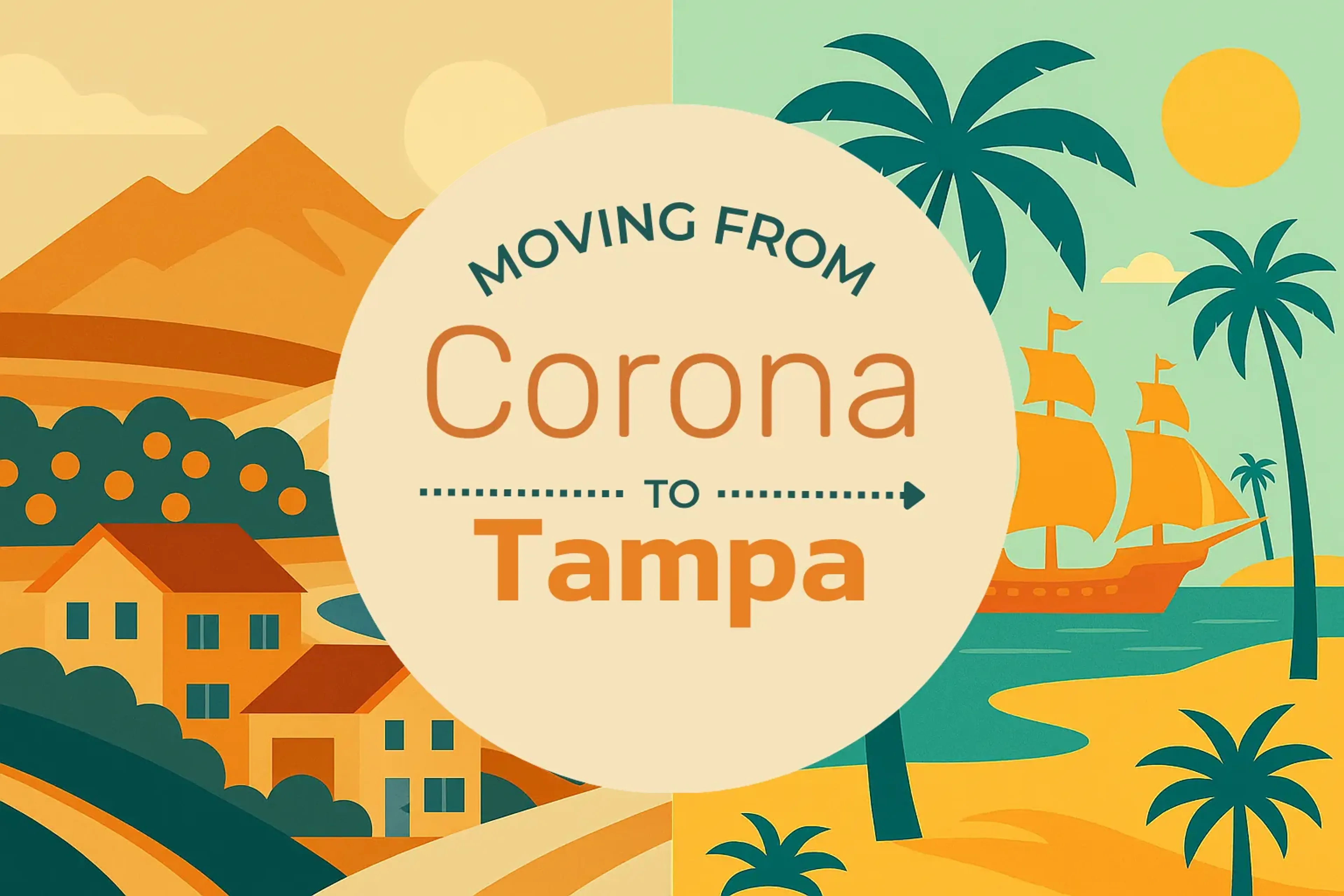 Side-by-side comparison of Corona to Tampa moving companies