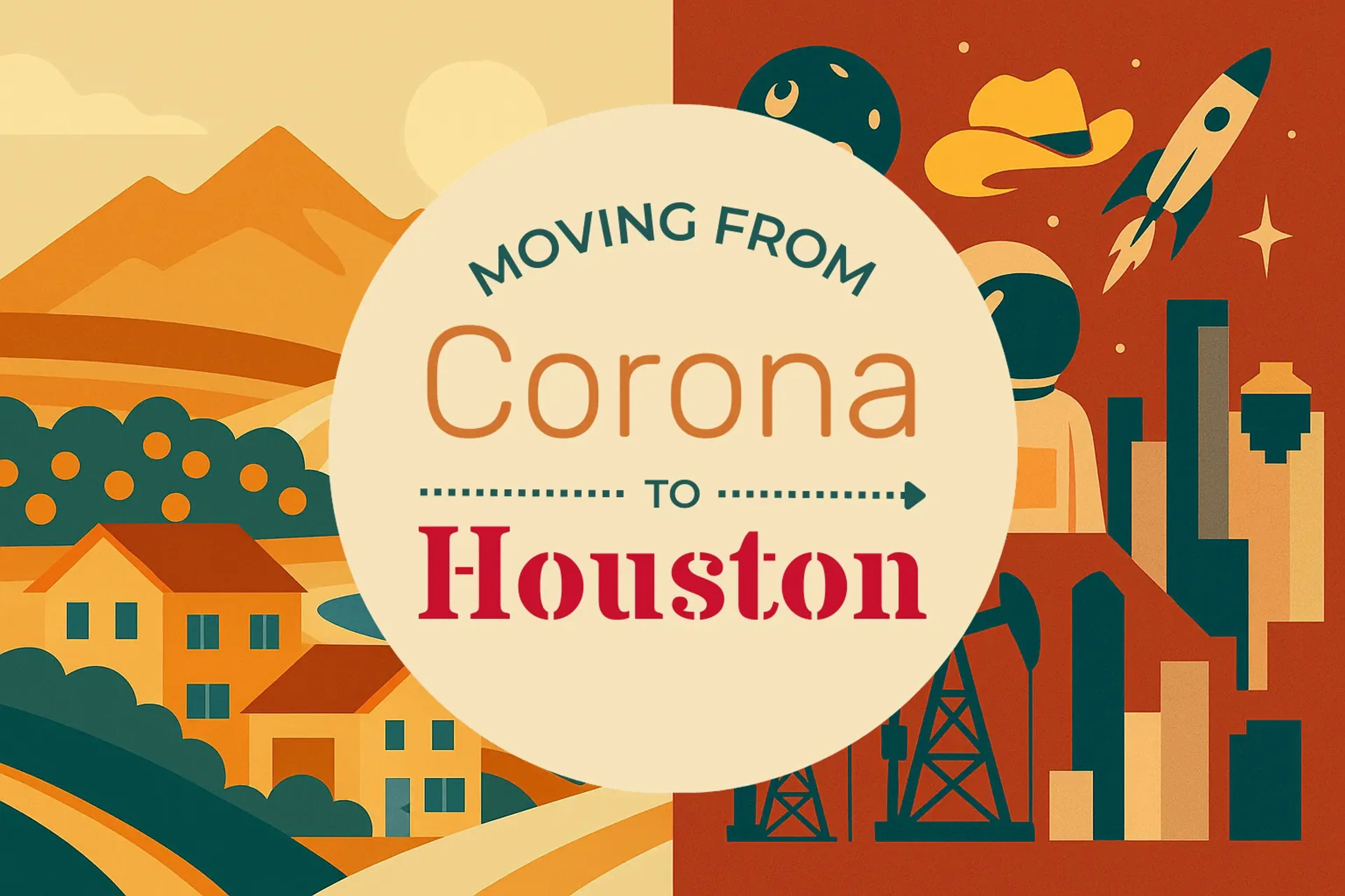 Side-by-side comparison of Corona to Houston moving companies