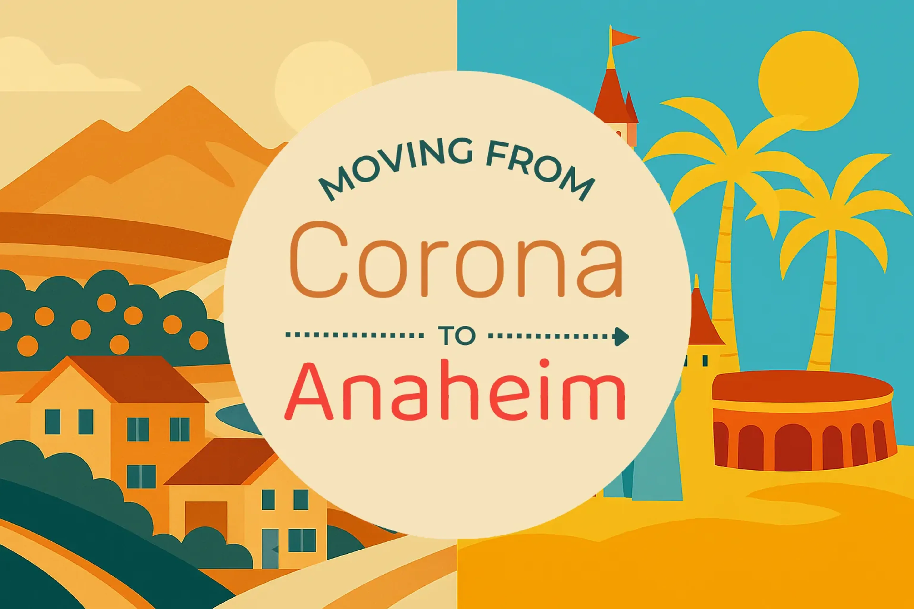 Side-by-side comparison of Corona to Anaheim moving companies