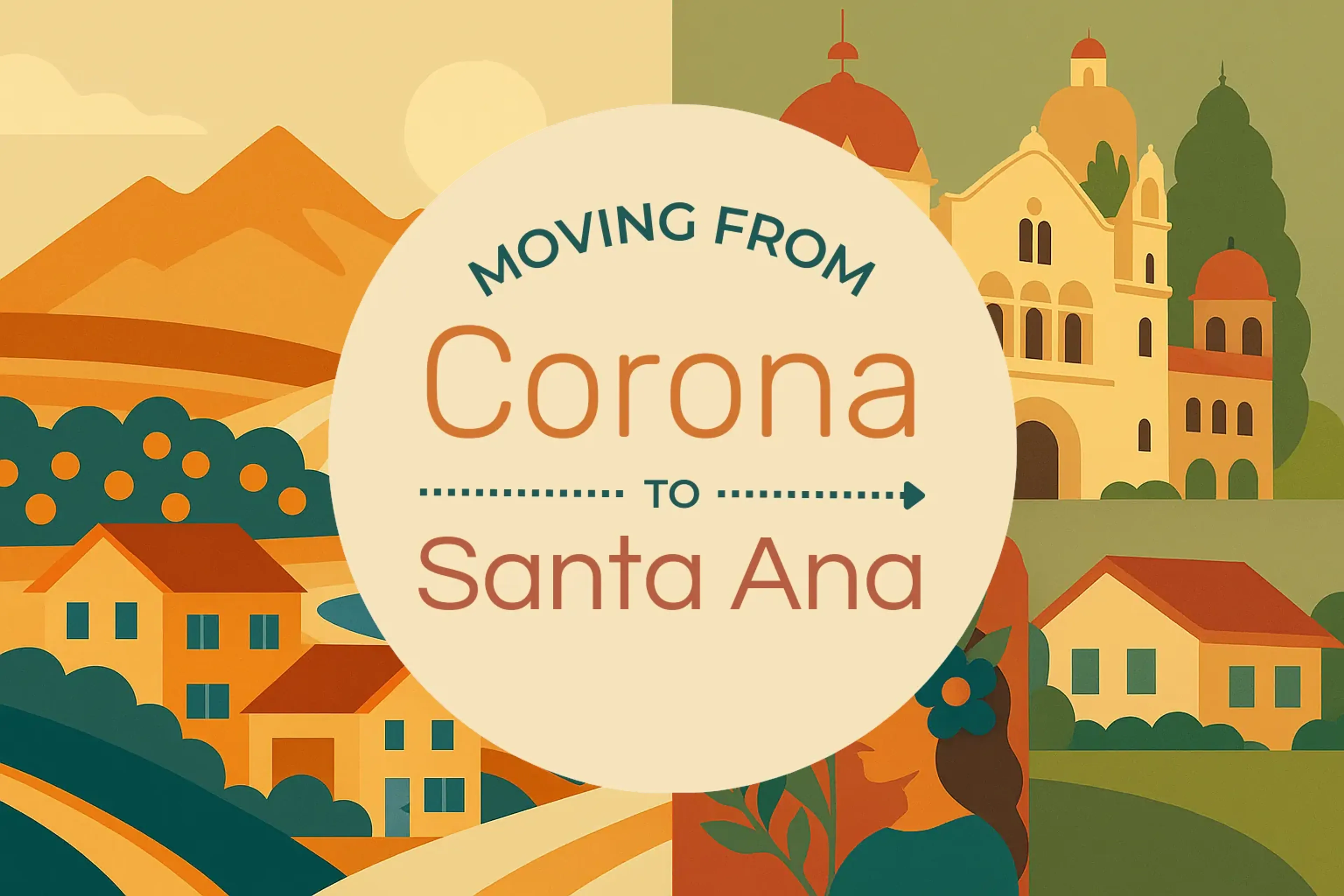 Side-by-side comparison of Corona to Santa Ana moving companies