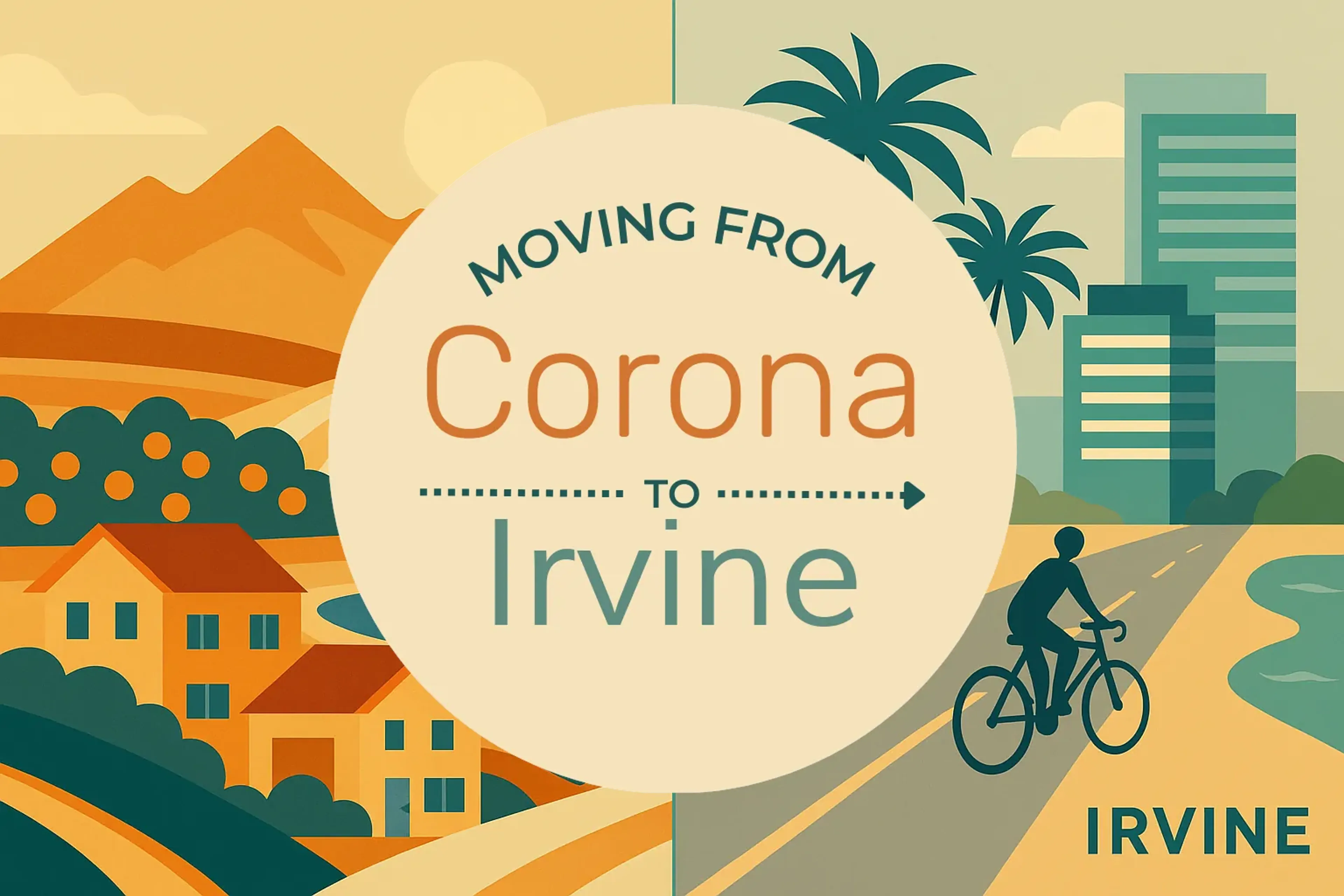 Side-by-side comparison of Corona to Irvine moving companies