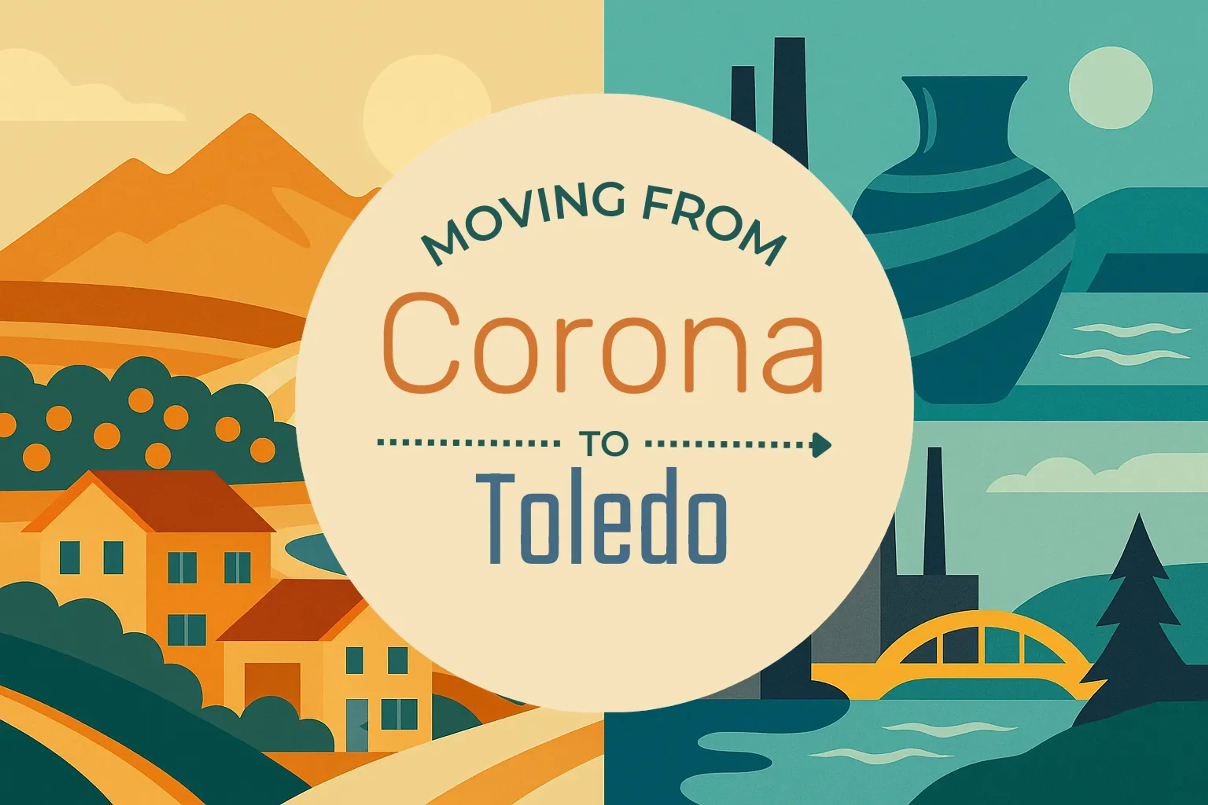 Side-by-side comparison of Corona to Toledo moving companies