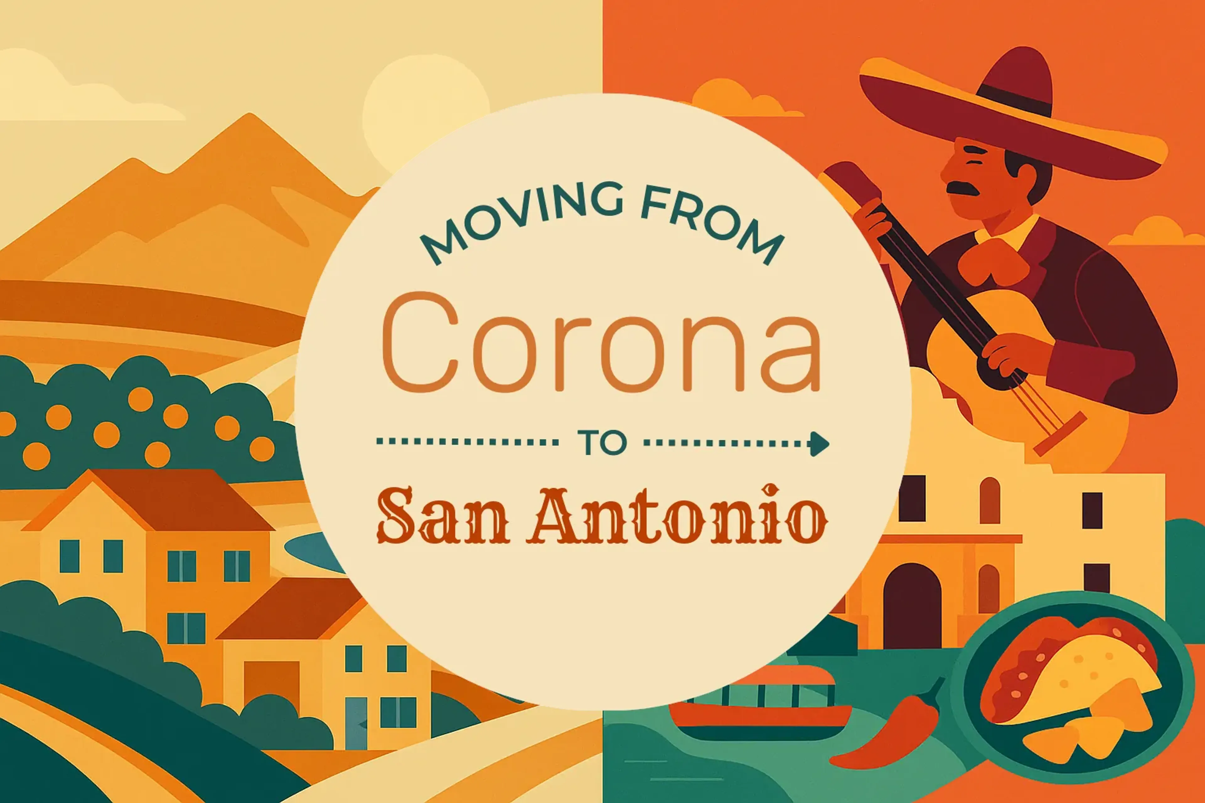 Side-by-side comparison of Corona to San Antonio moving companies